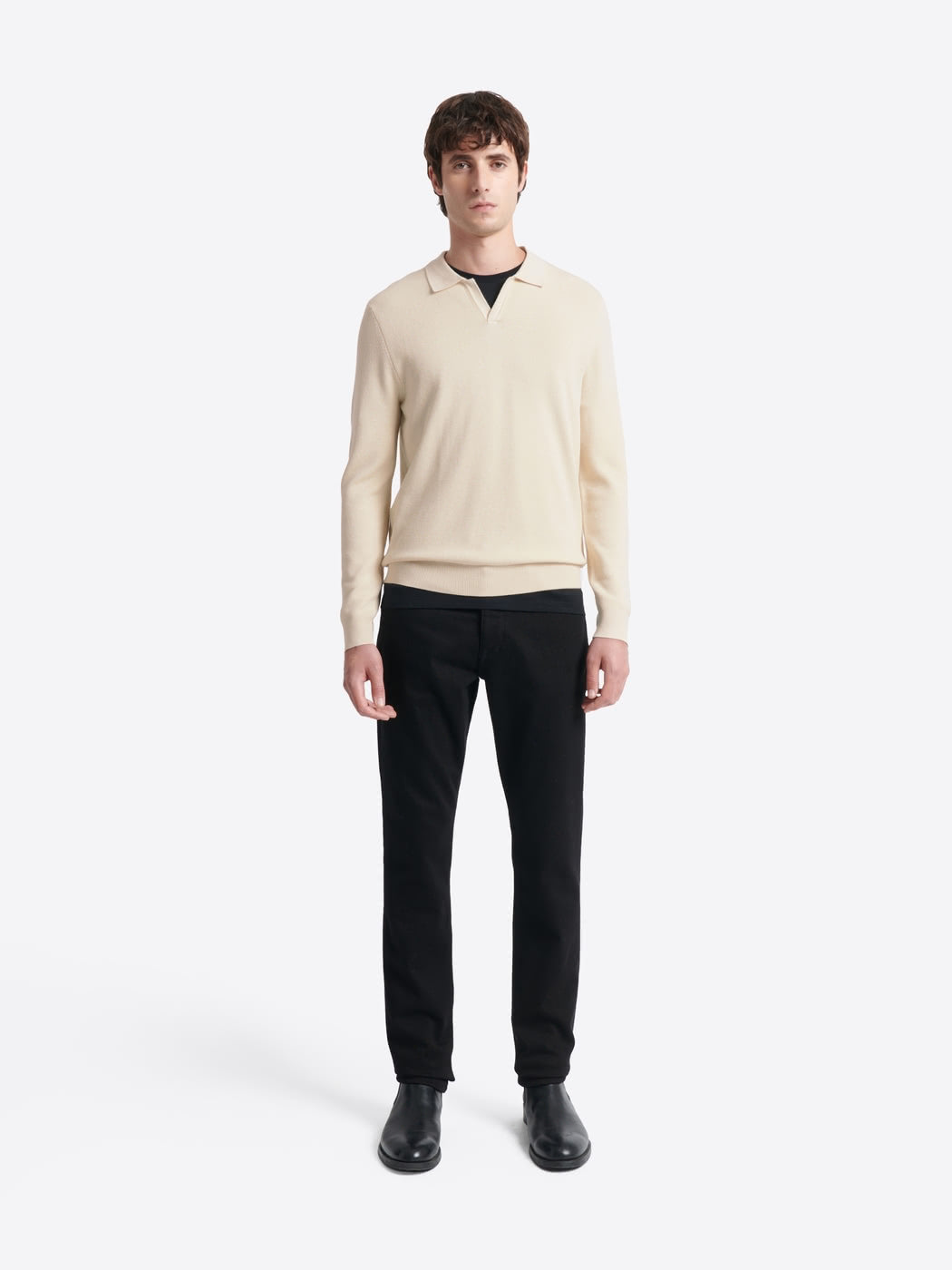 Polo maille col ouvert en viscose - DEVRED 1902