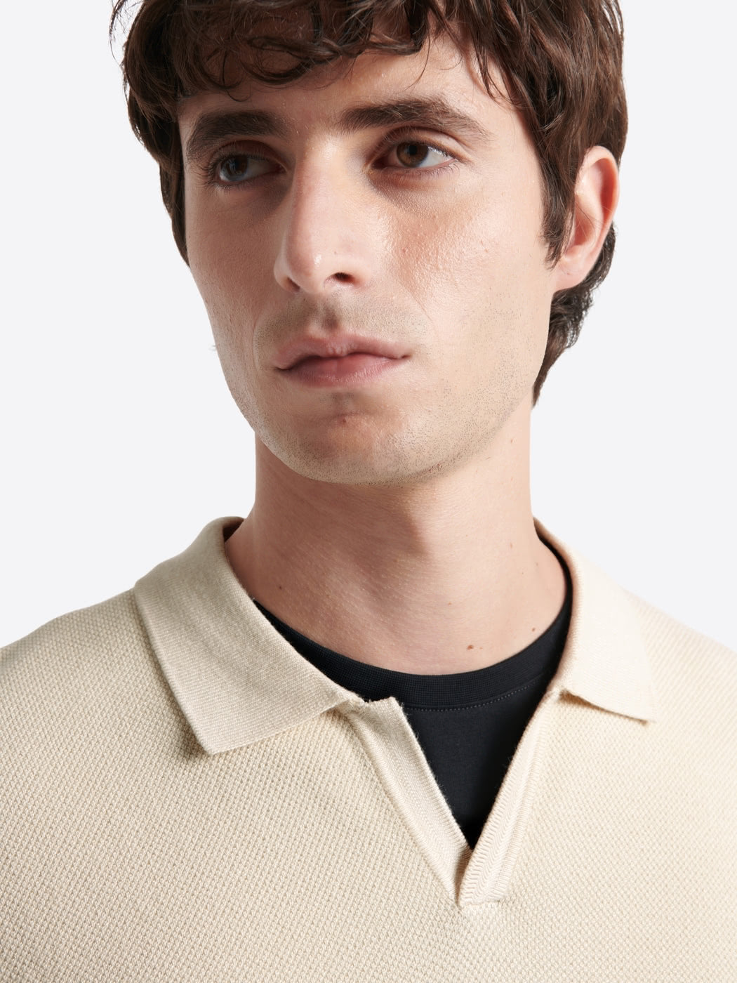 Polo maille col ouvert en viscose - DEVRED 1902