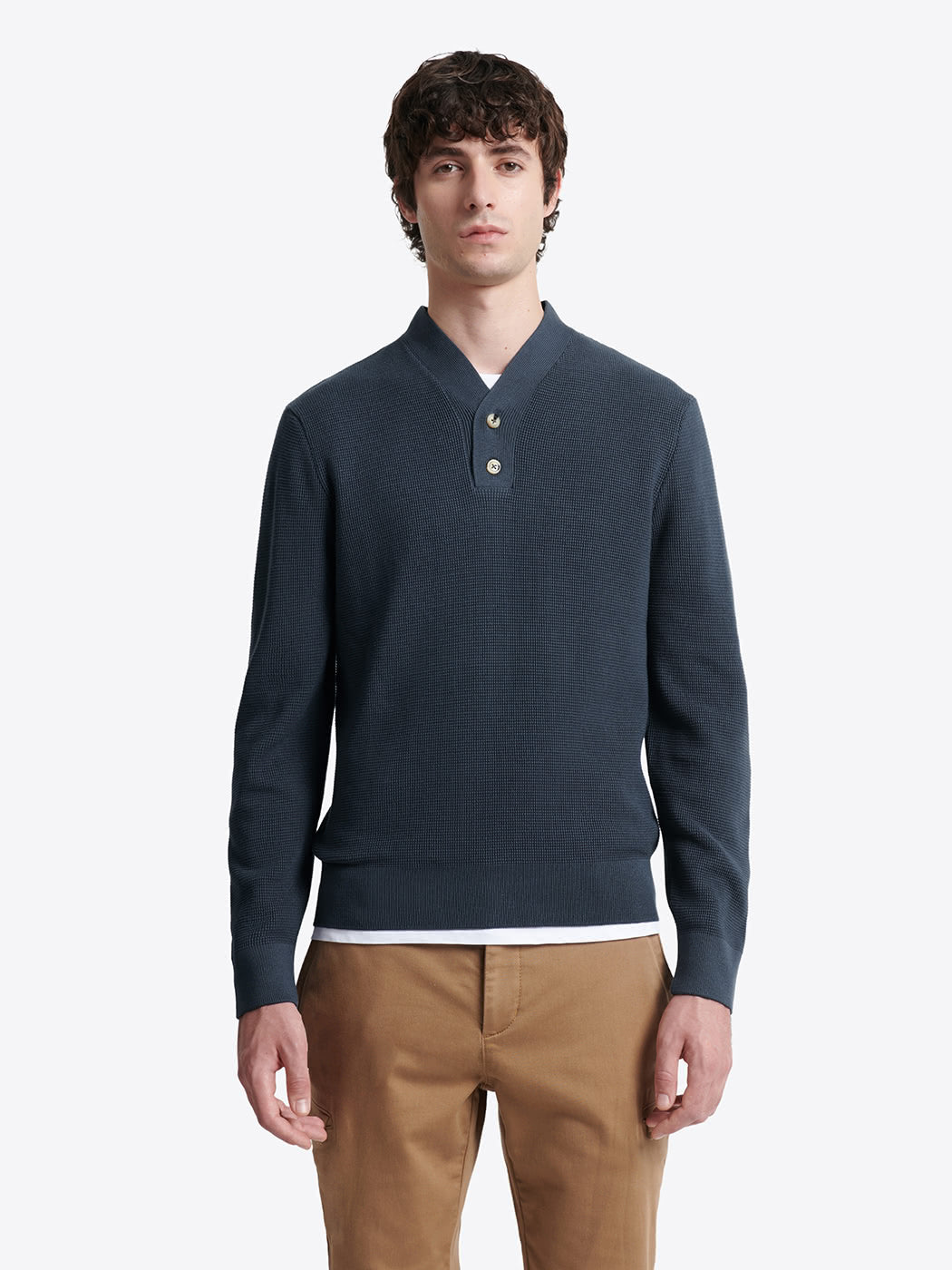 Pull col boutonné en coton - DEVRED 1902