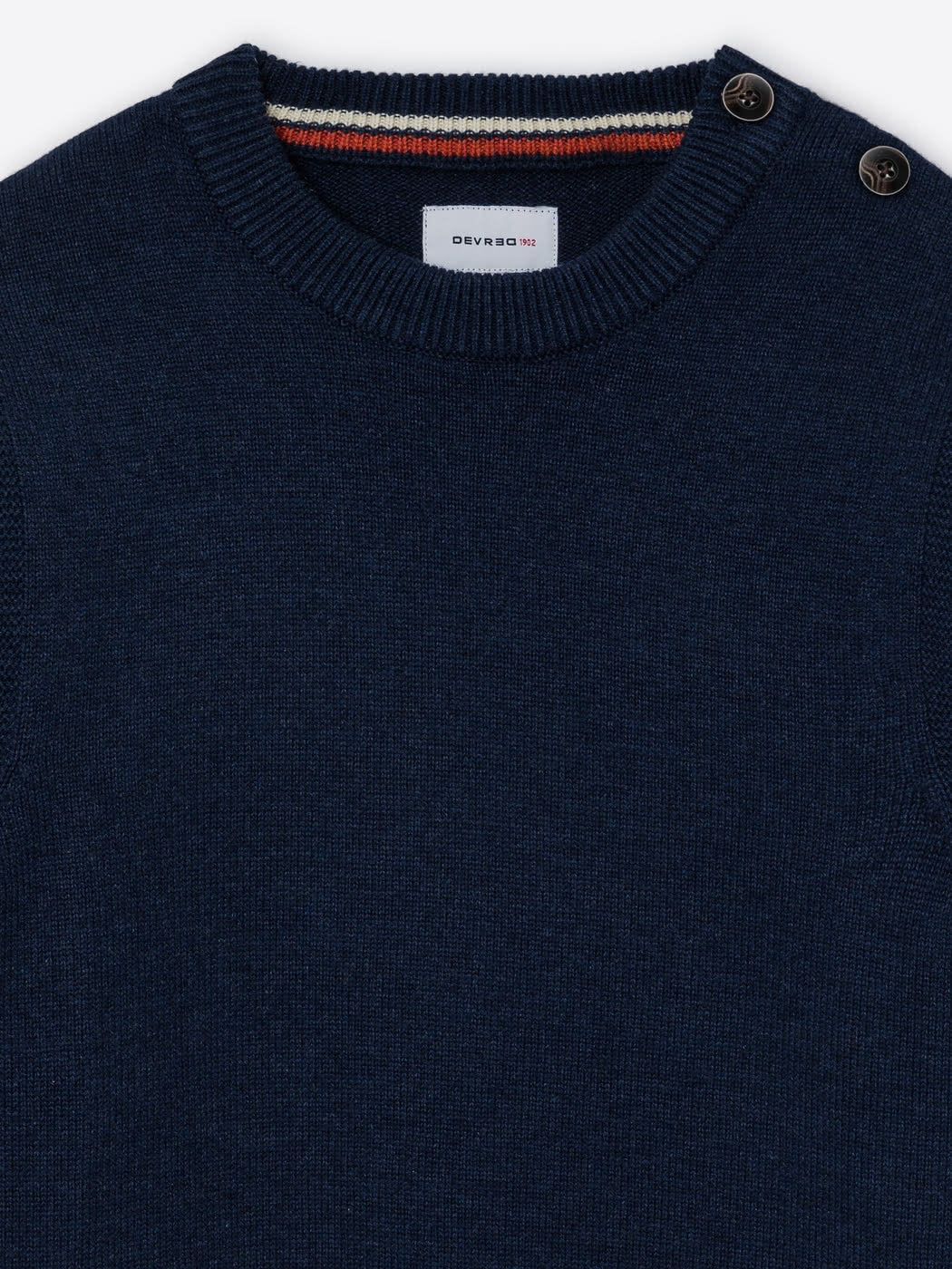Pull épaule boutonnée en coton bio - DEVRED 1902