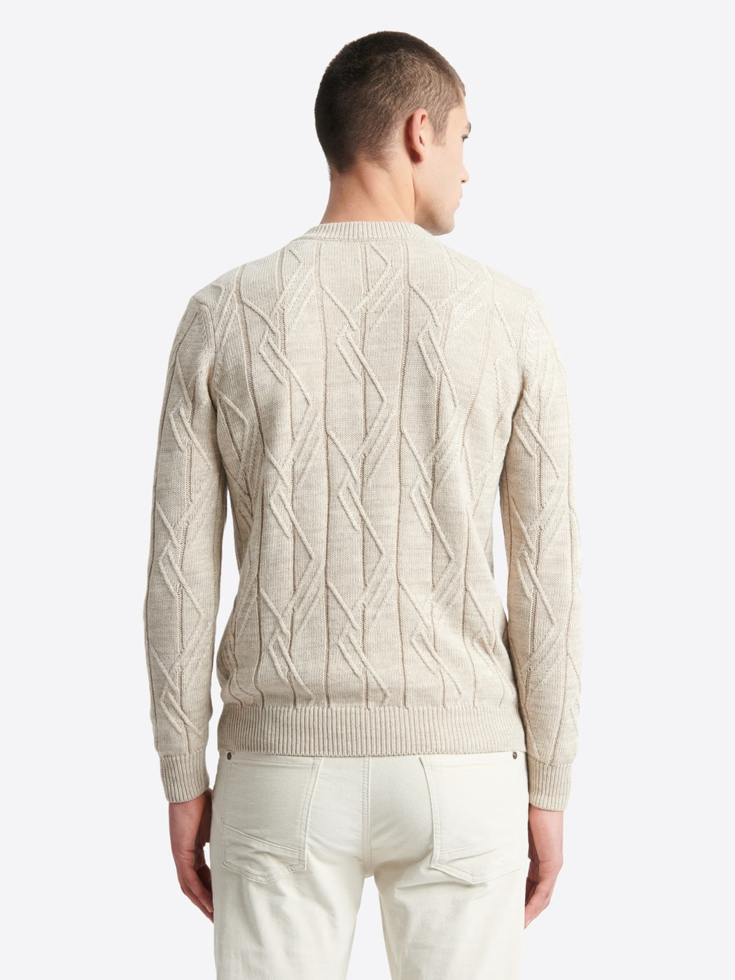 Pull col rond maille losange en coton - DEVRED 1902