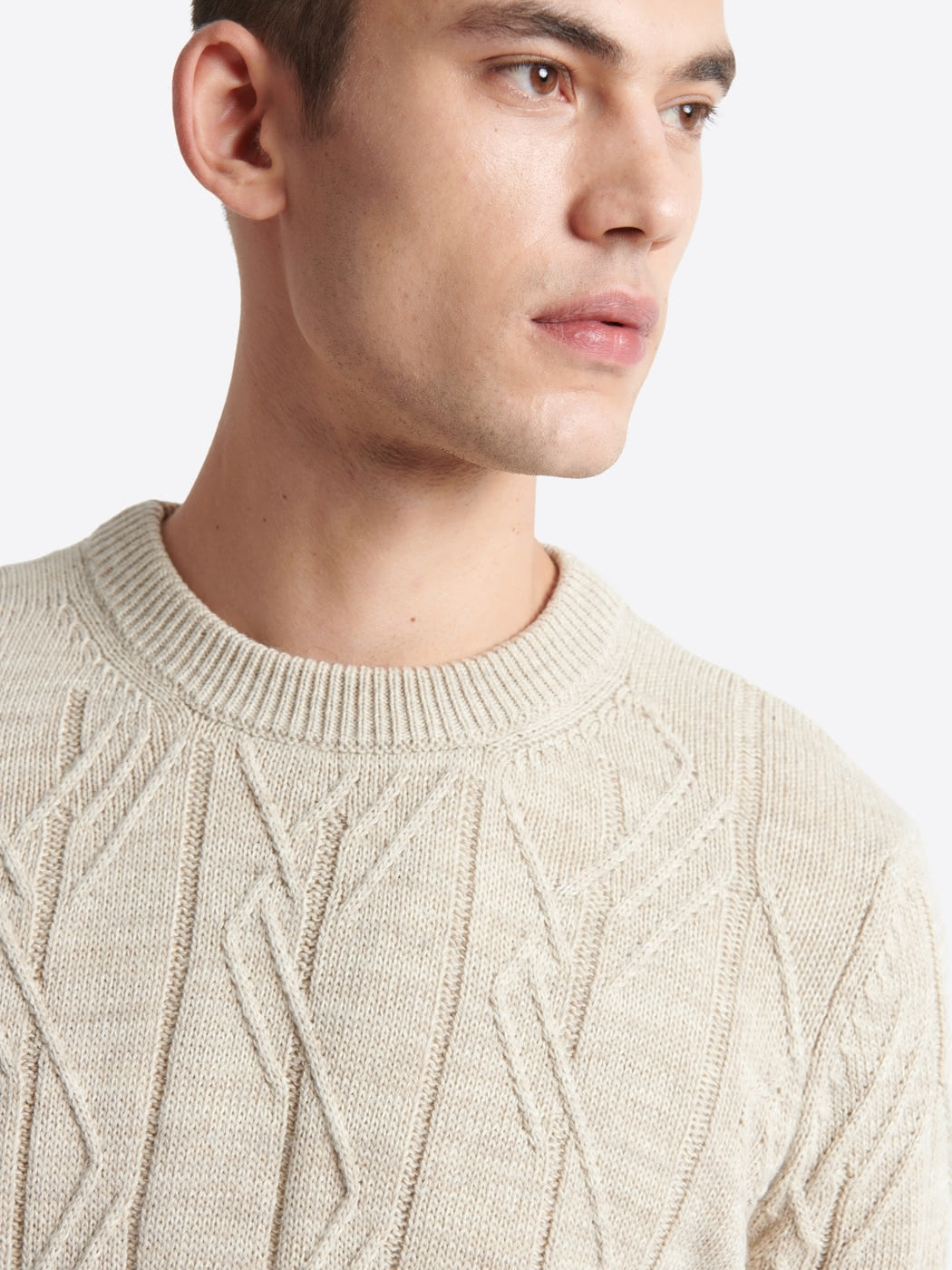 Pull col rond maille losange en coton - DEVRED 1902
