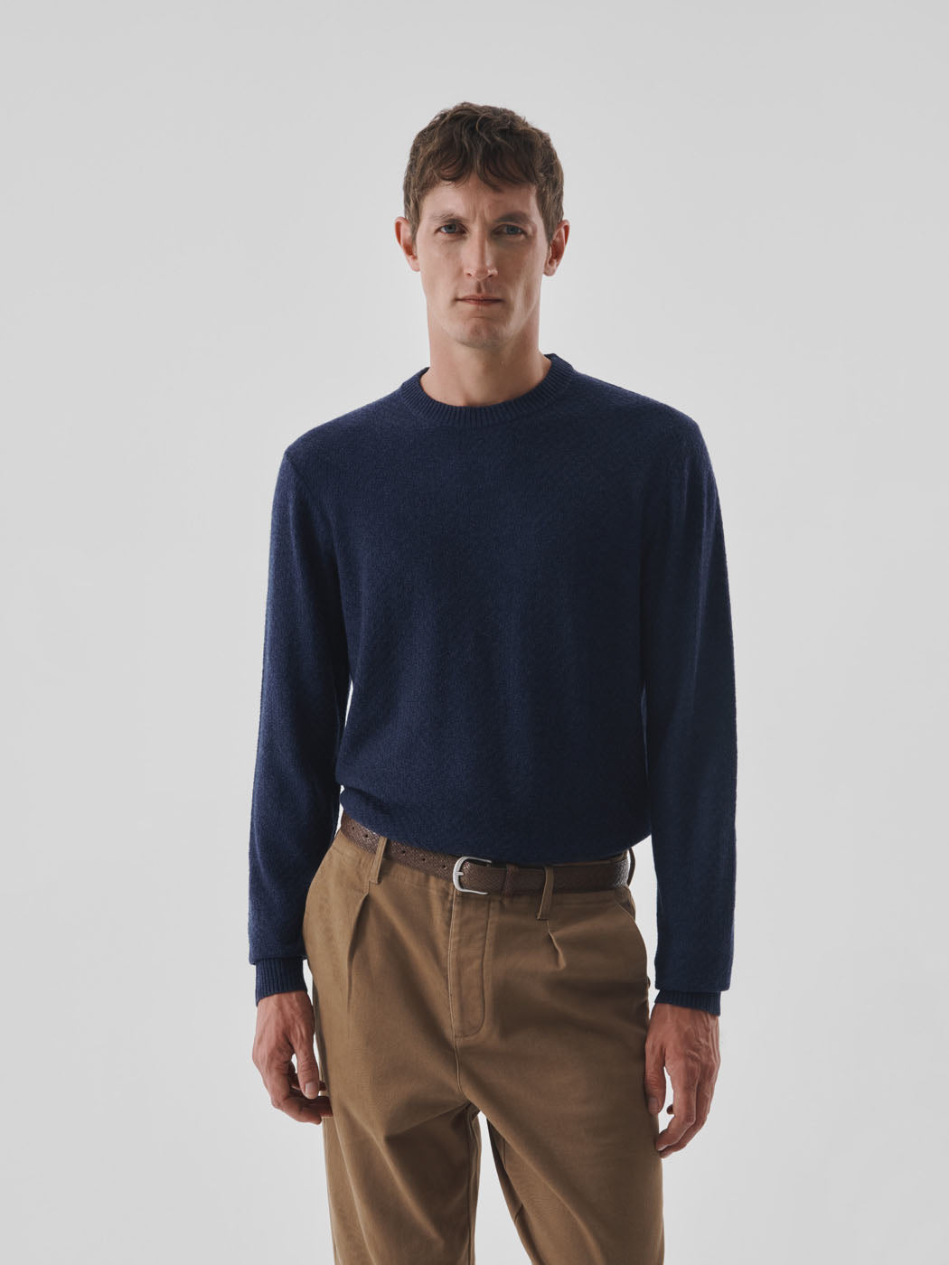 Pull col rond effet damier - DEVRED 1902