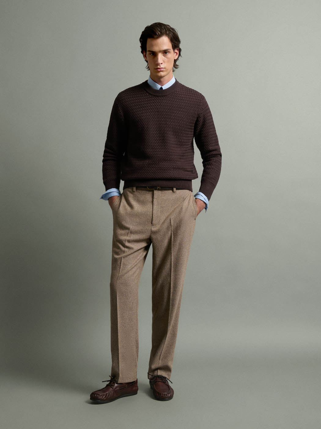 Pull col rond en coton-laine - DEVRED 1902