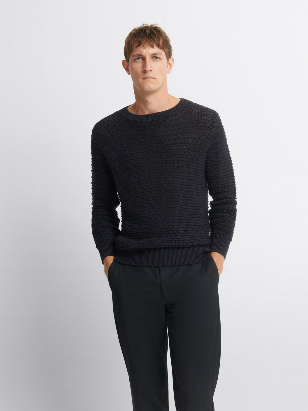 Pull col rond jeu de point fantaisie - DEVRED 1902