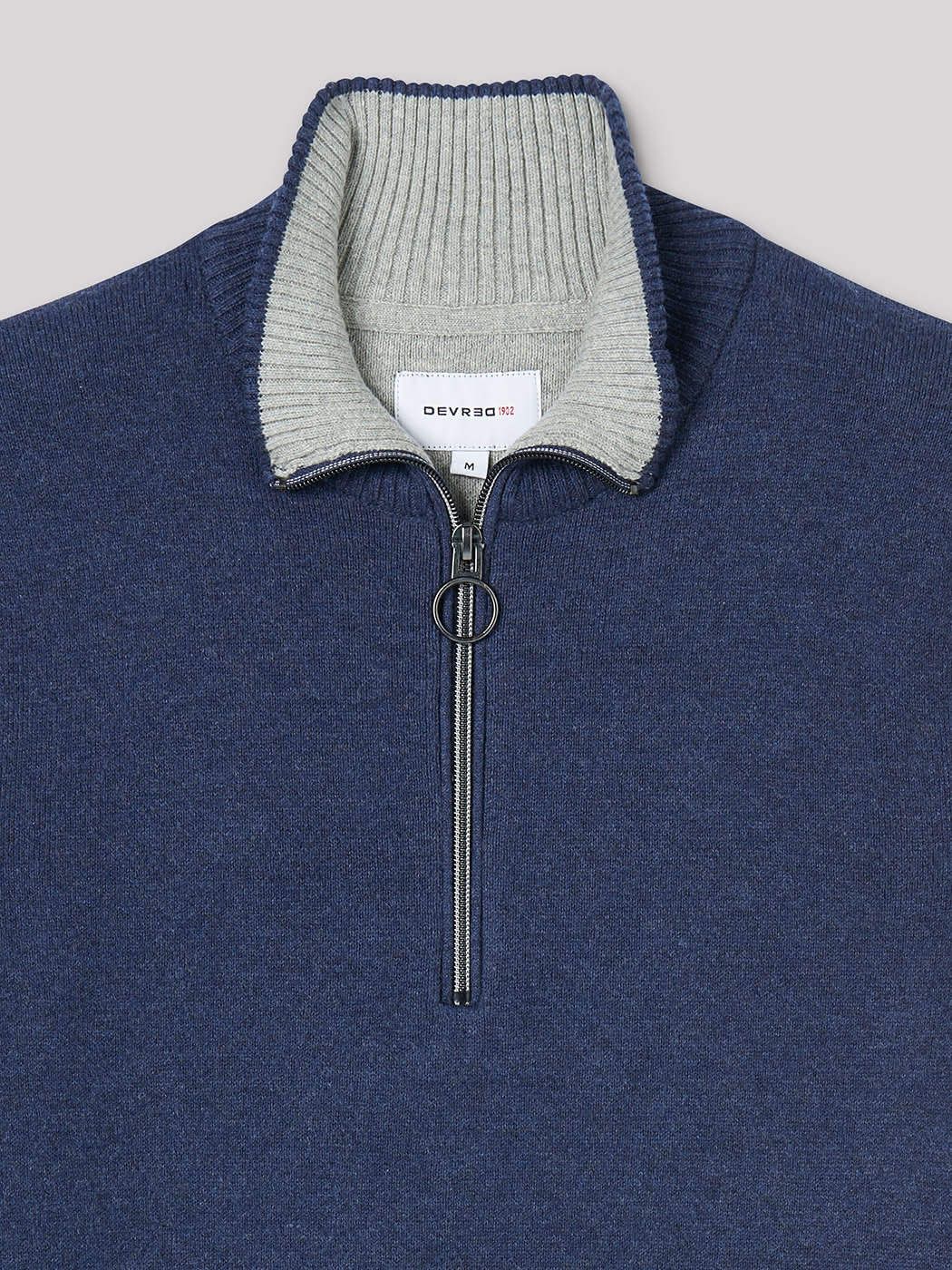 Pull col montant zippé coton cachemire - DEVRED 1902