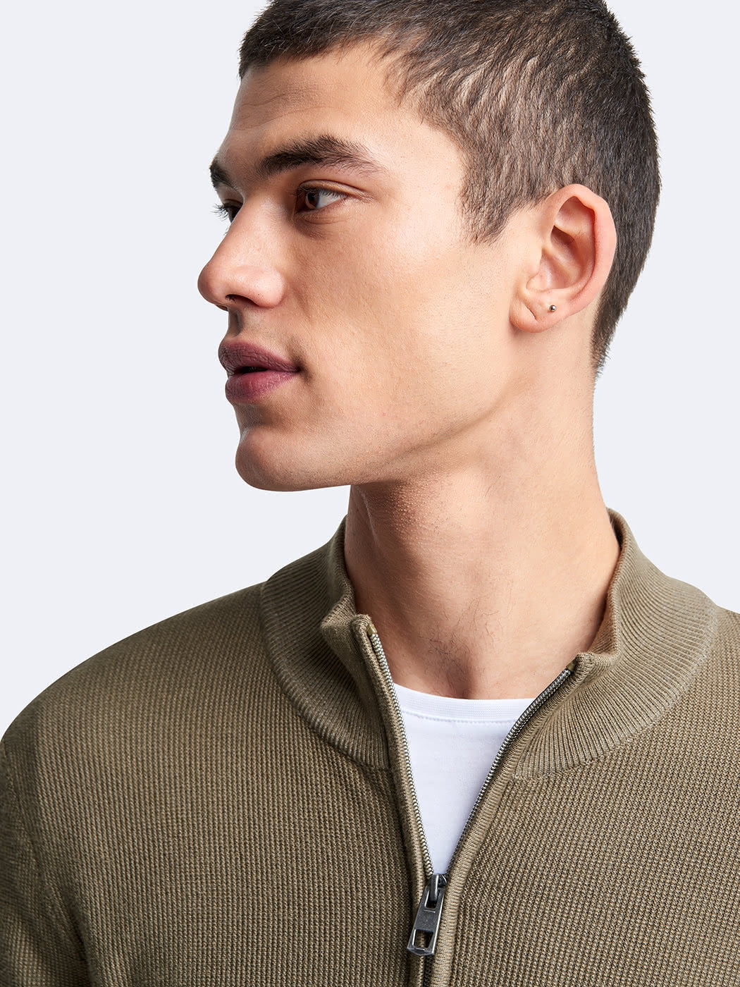 Pull col cheminée zippé en viscose bio - DEVRED 1902