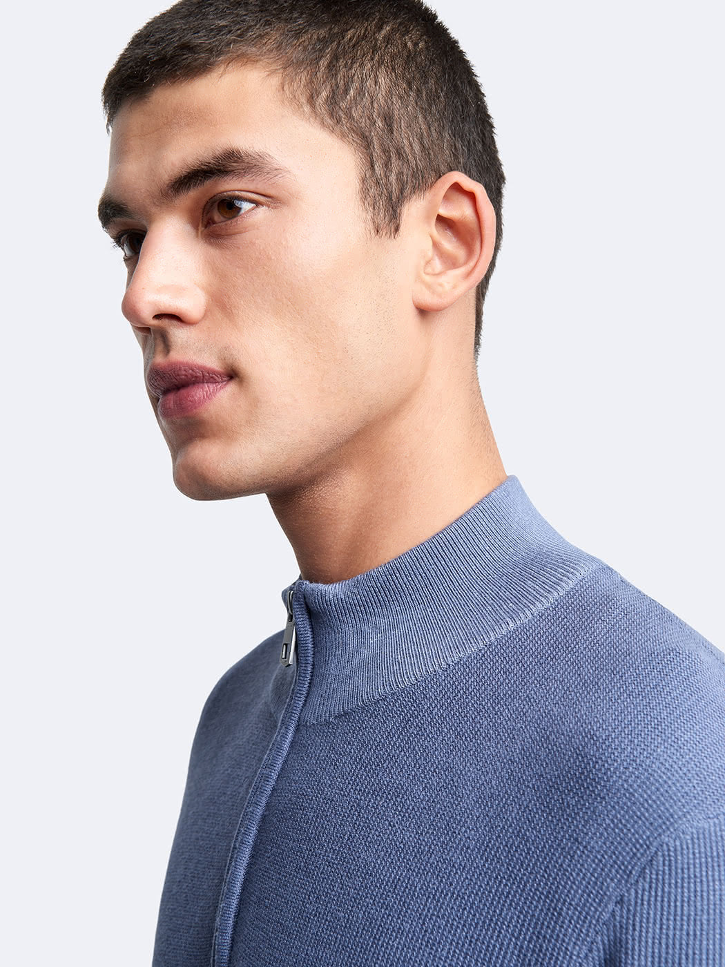 Pull col cheminée zippé en viscose bio - DEVRED 1902