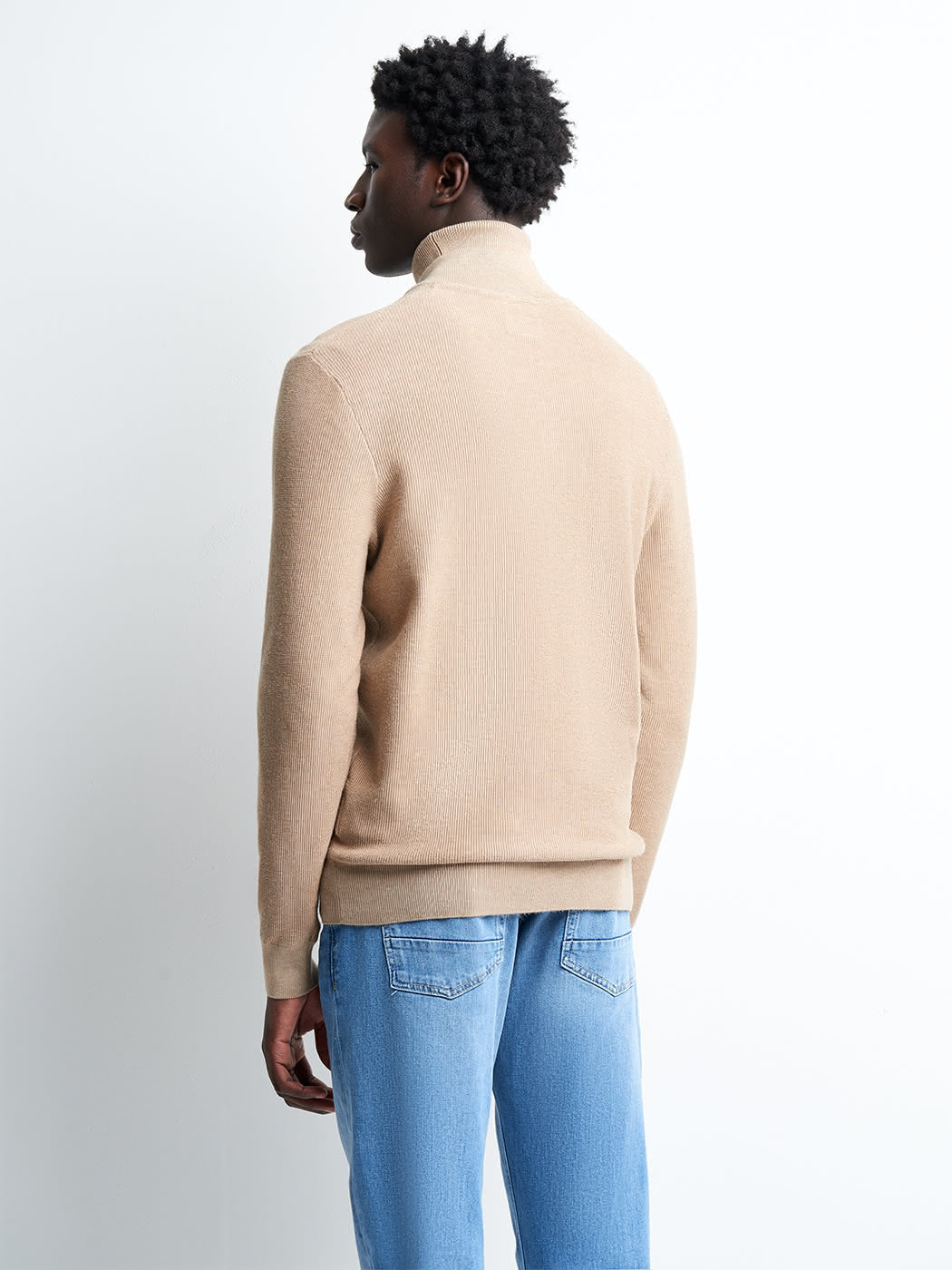 Pull col cheminée zippé en viscose bio - DEVRED 1902