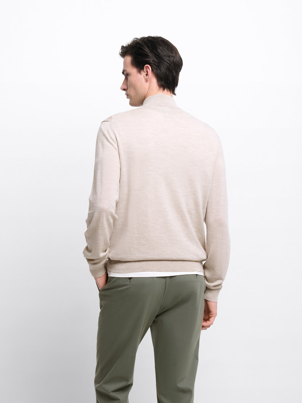 Pull col cheminée zippé en laine Mérinos - DEVRED 1902
