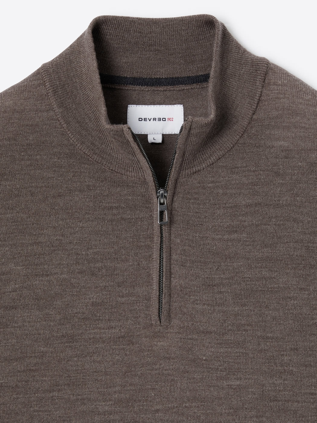 Pull col cheminée zip 100% laine mérinos - DEVRED 1902