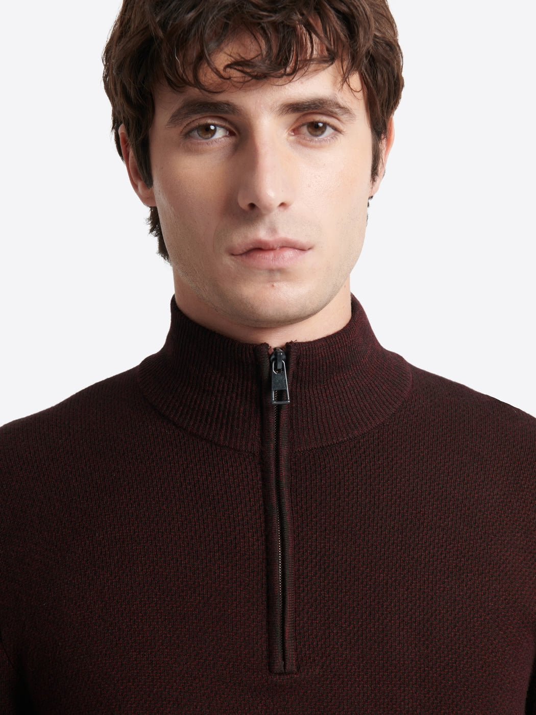 Pull col montant chiné en viscose - DEVRED 1902
