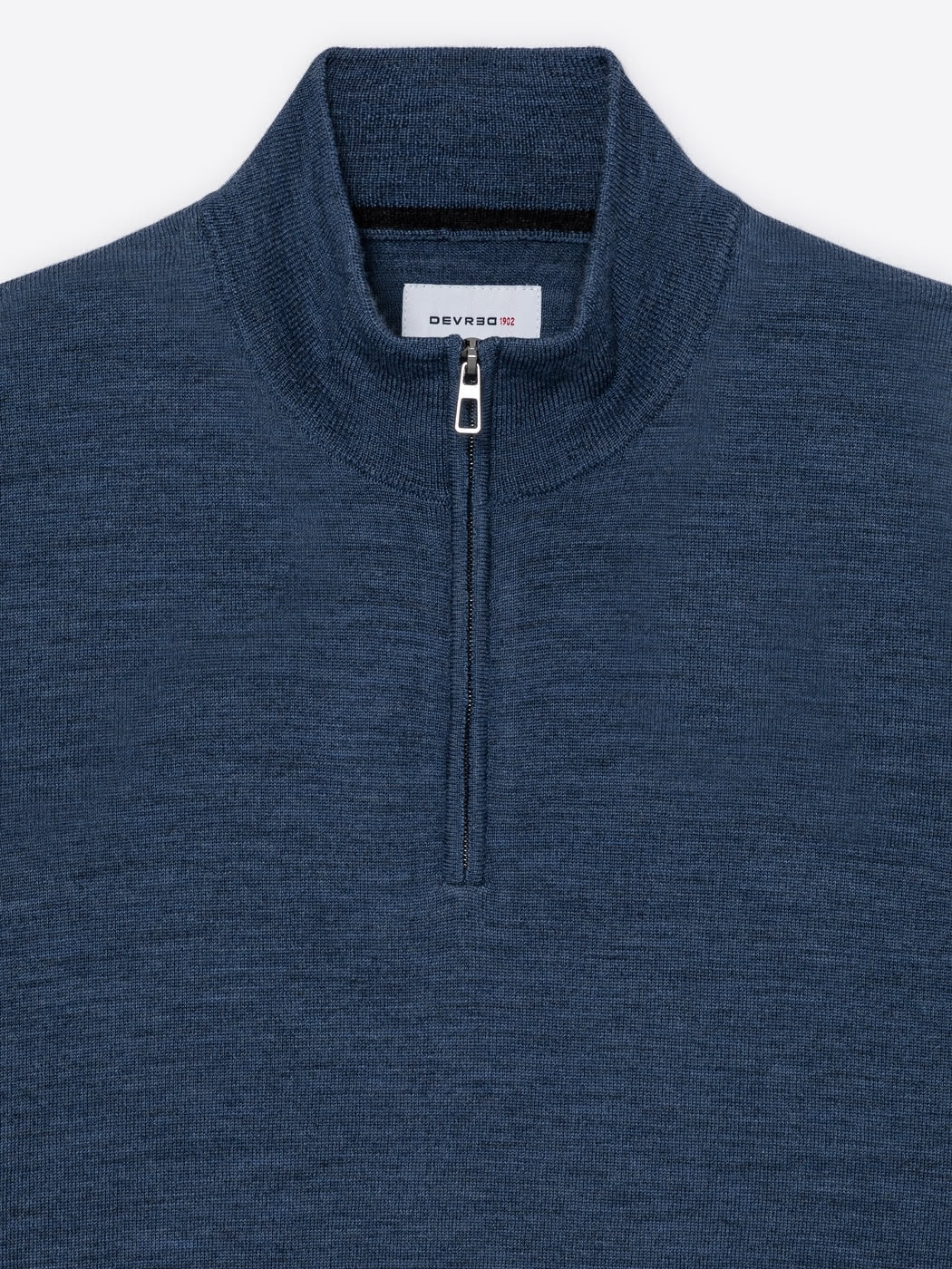 Pull col cheminée zip en laine Mérinos - DEVRED 1902