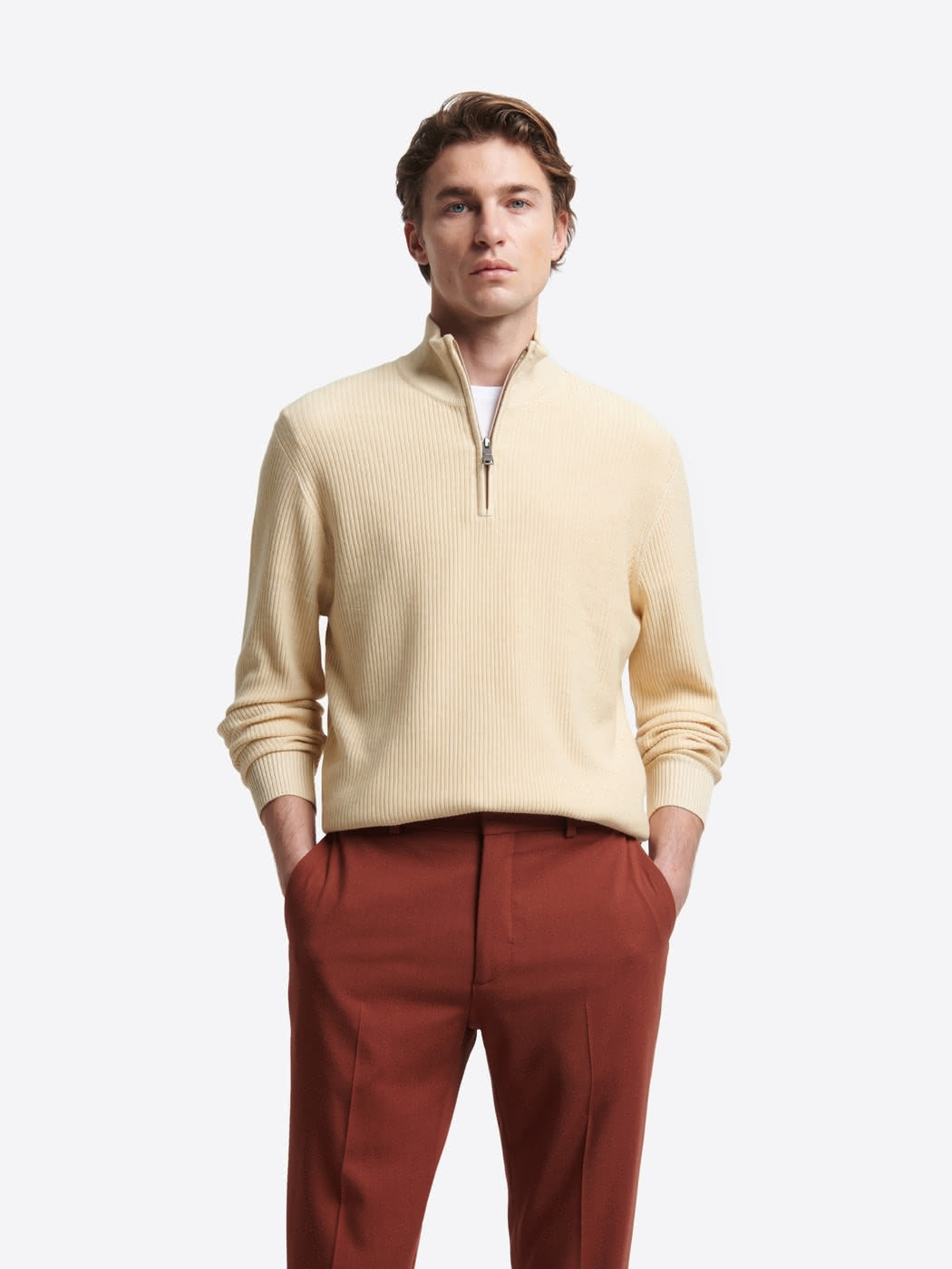 Pull col cheminée zip viscose certifiée - DEVRED 1902
