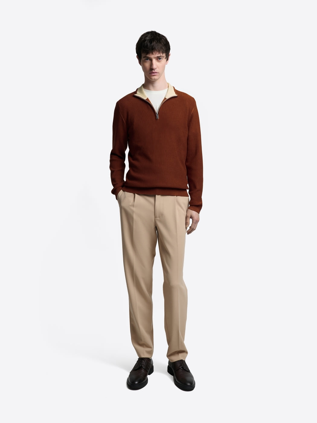 Pull col cheminée zip viscose certifiée - DEVRED 1902
