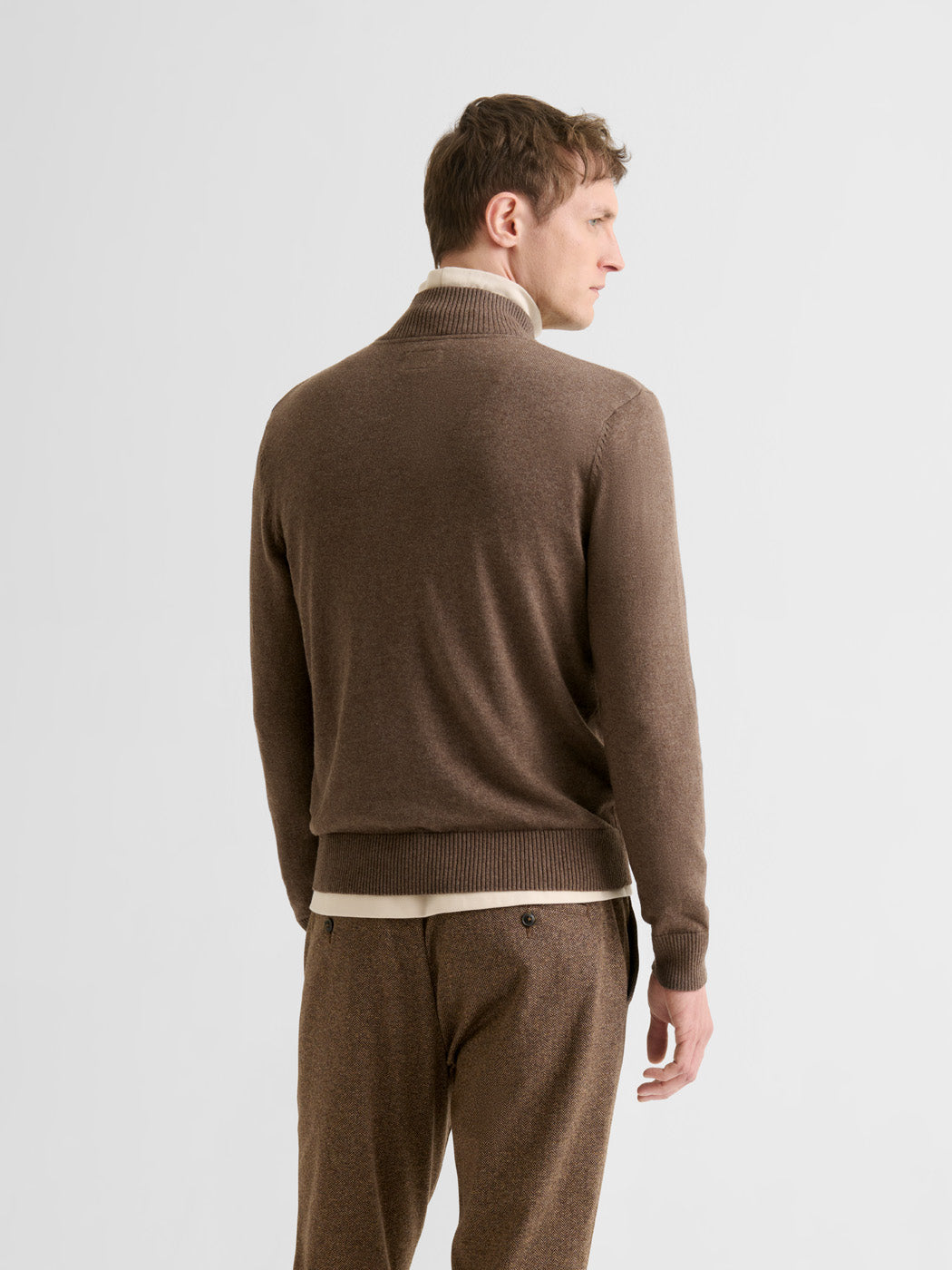Pull col montant zip en coton cachemire - DEVRED 1902