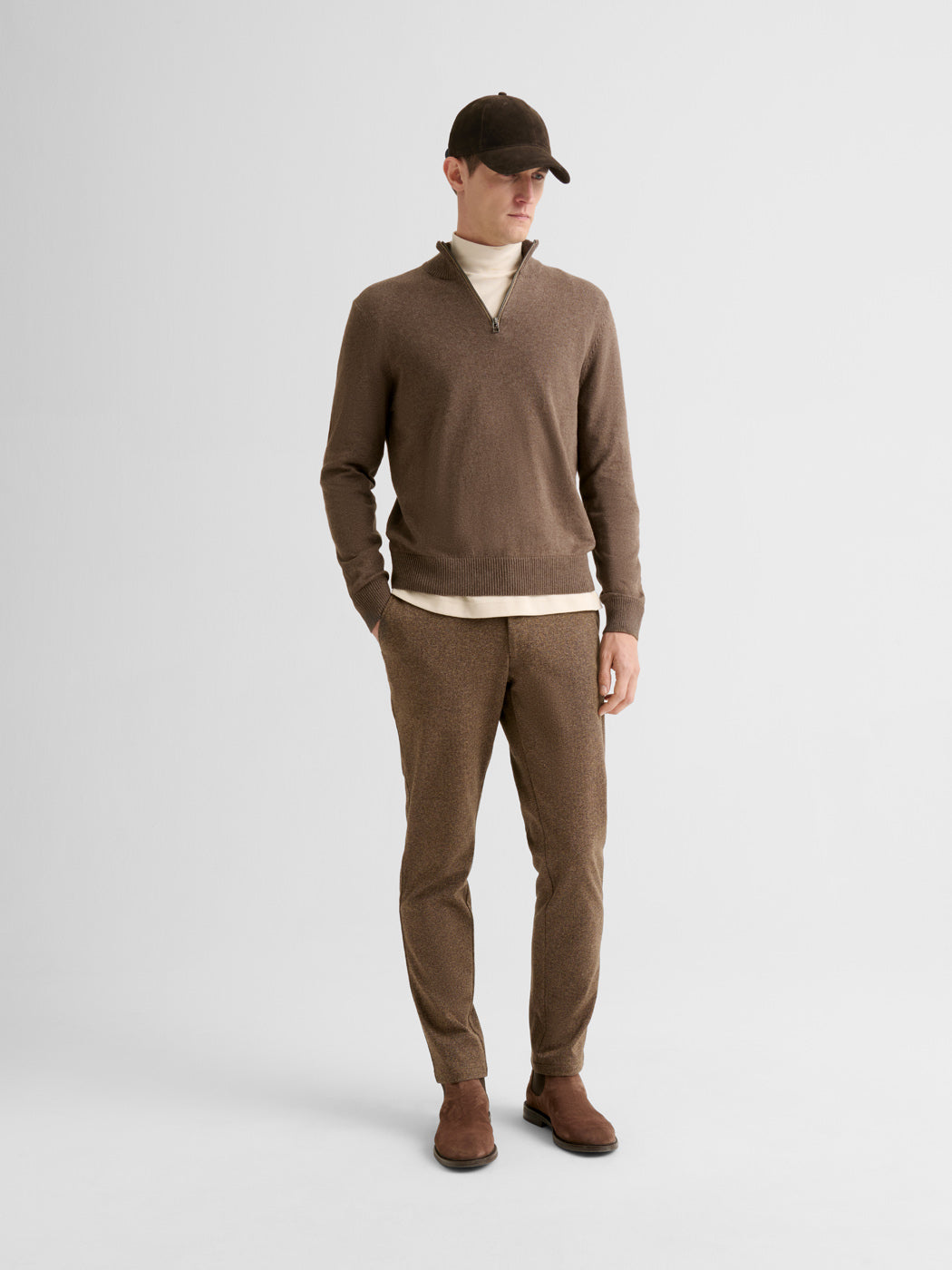 Pull col montant zip en coton cachemire - DEVRED 1902