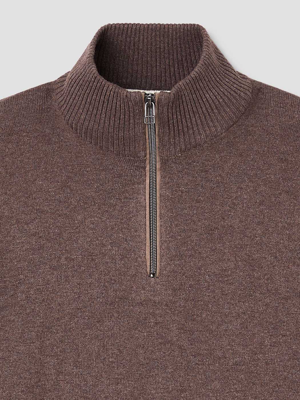 Pull col montant zip en coton cachemire - DEVRED 1902