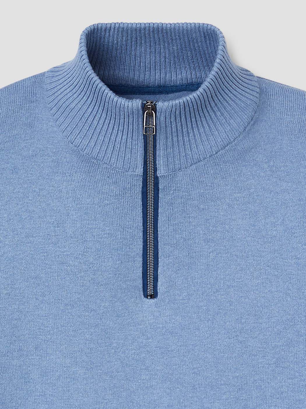 Pull col montant zip en coton cachemire - DEVRED 1902