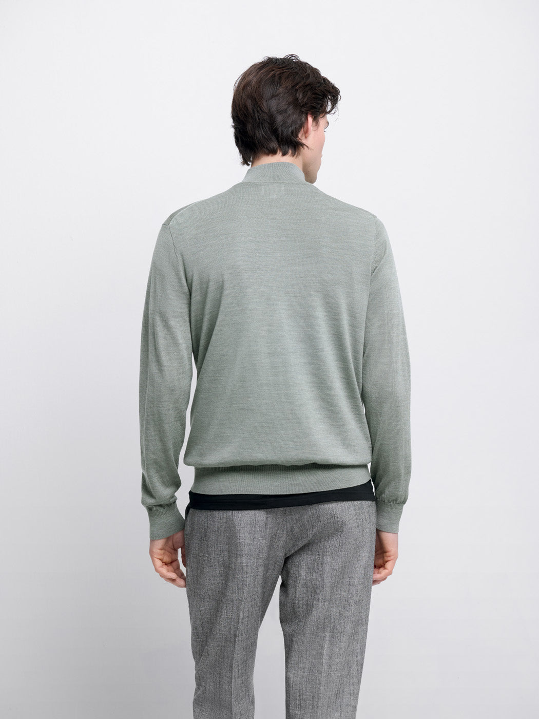 Pull col cheminée zippé en laine Mérinos - DEVRED 1902