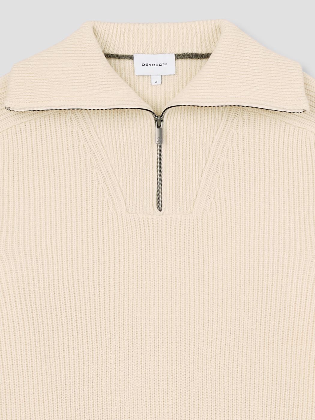 Pull col cheminée zippé en maille perlée - DEVRED 1902