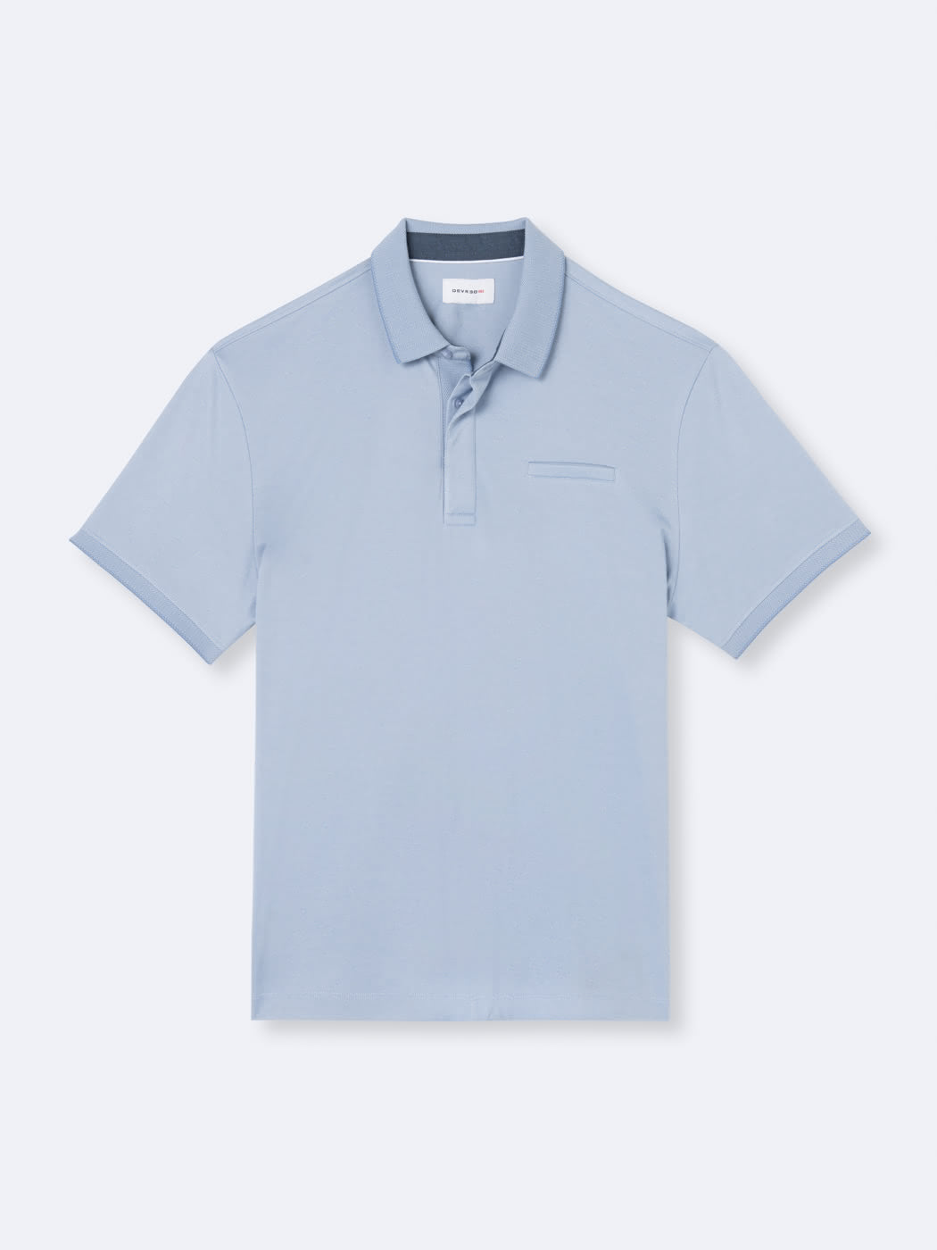 Polo manches courtes faux-uni en coton - DEVRED 1902