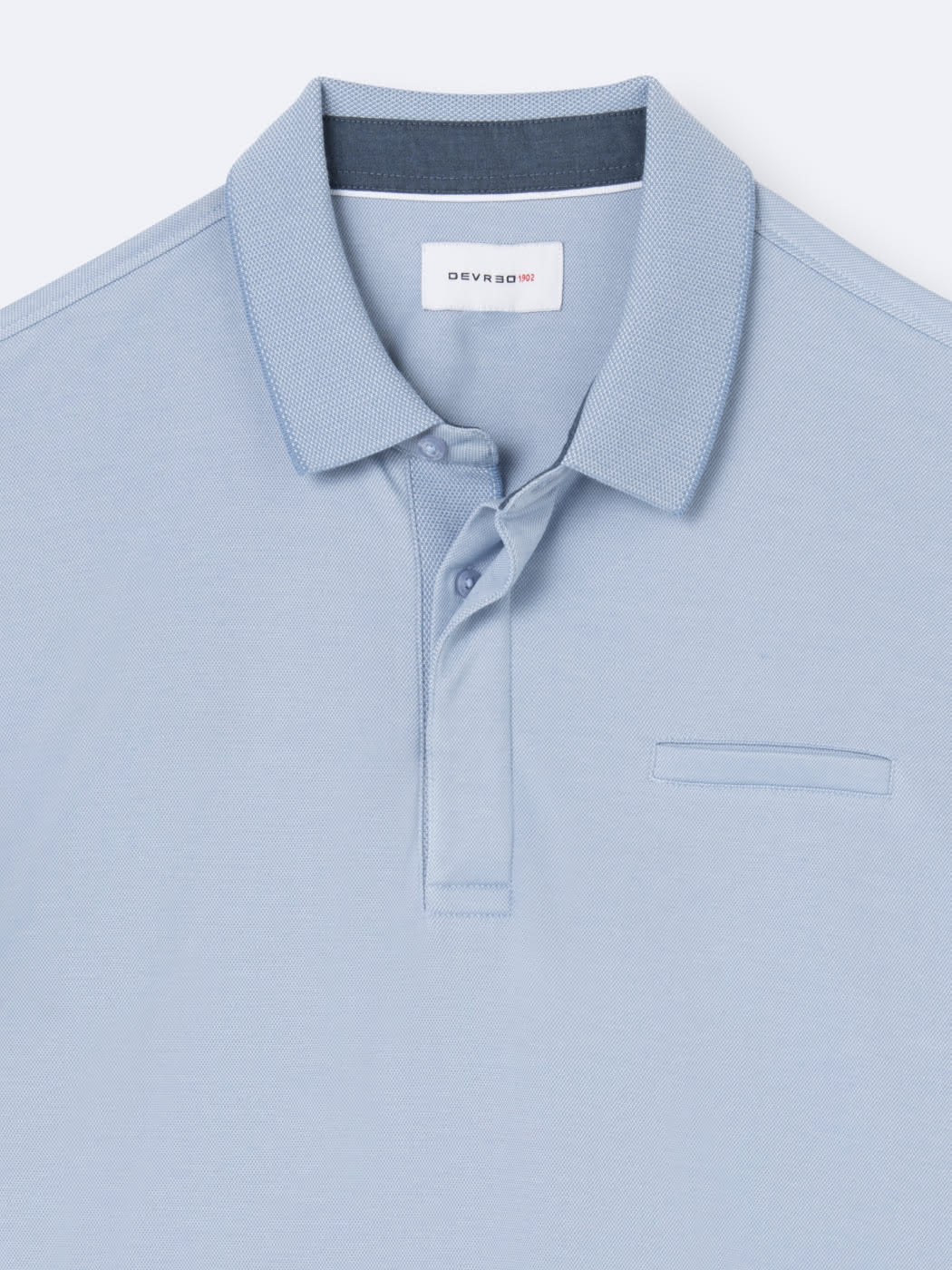 Polo manches courtes faux-uni en coton - DEVRED 1902