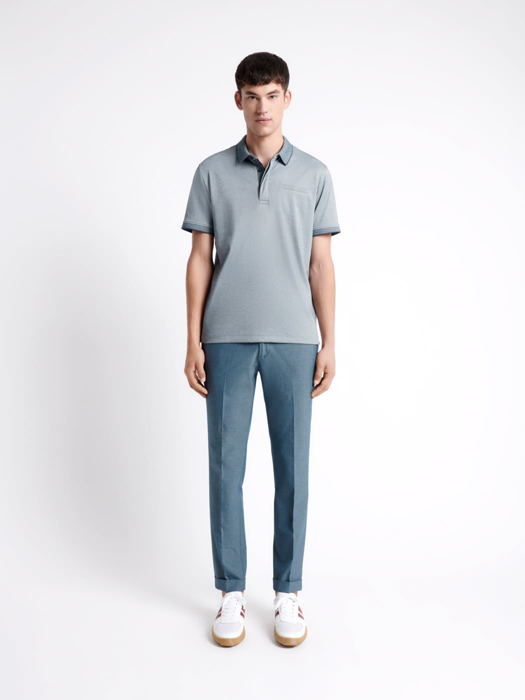 Polo manches courtes faux-uni en coton - DEVRED 1902