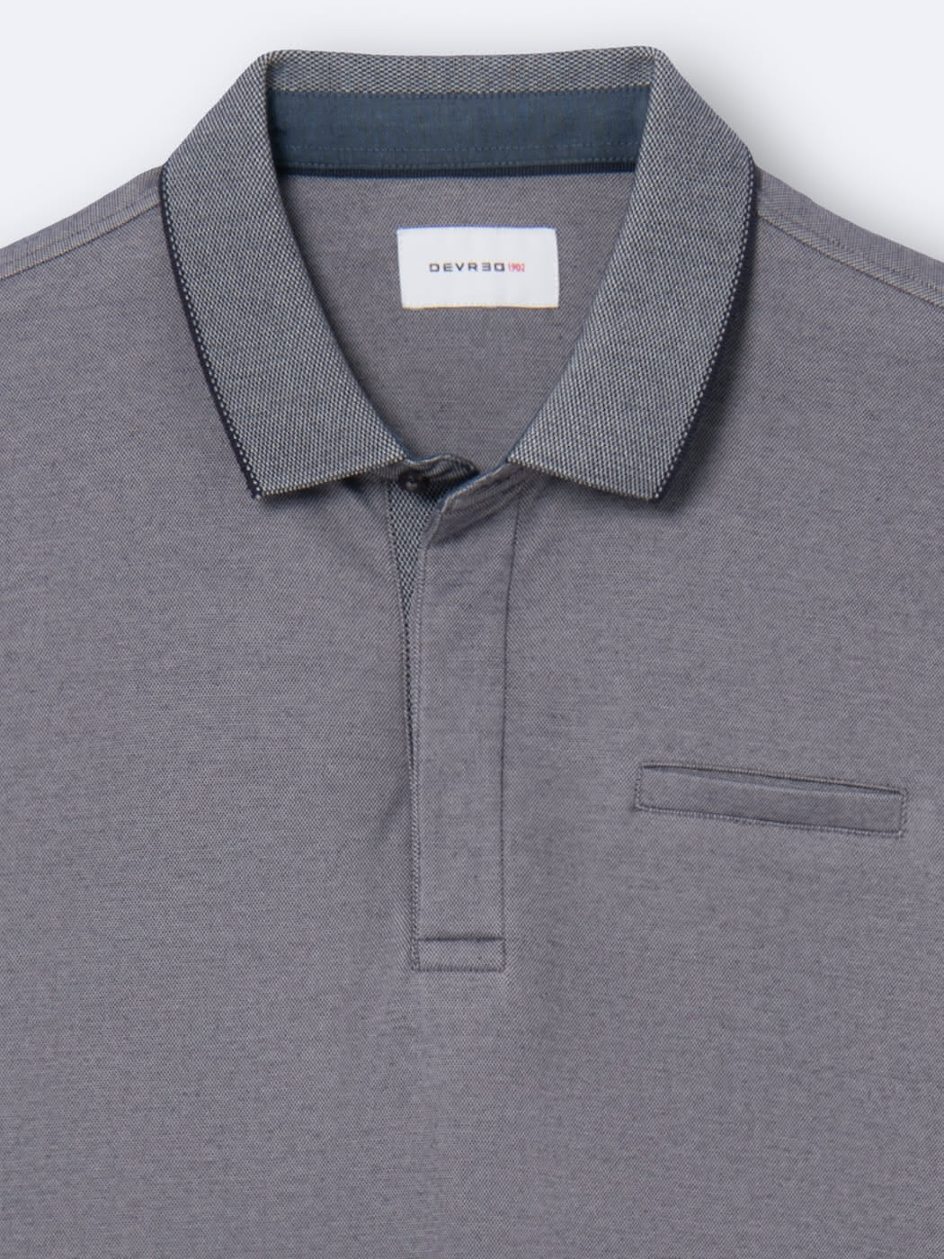 Polo manches courtes faux-uni en coton - DEVRED 1902