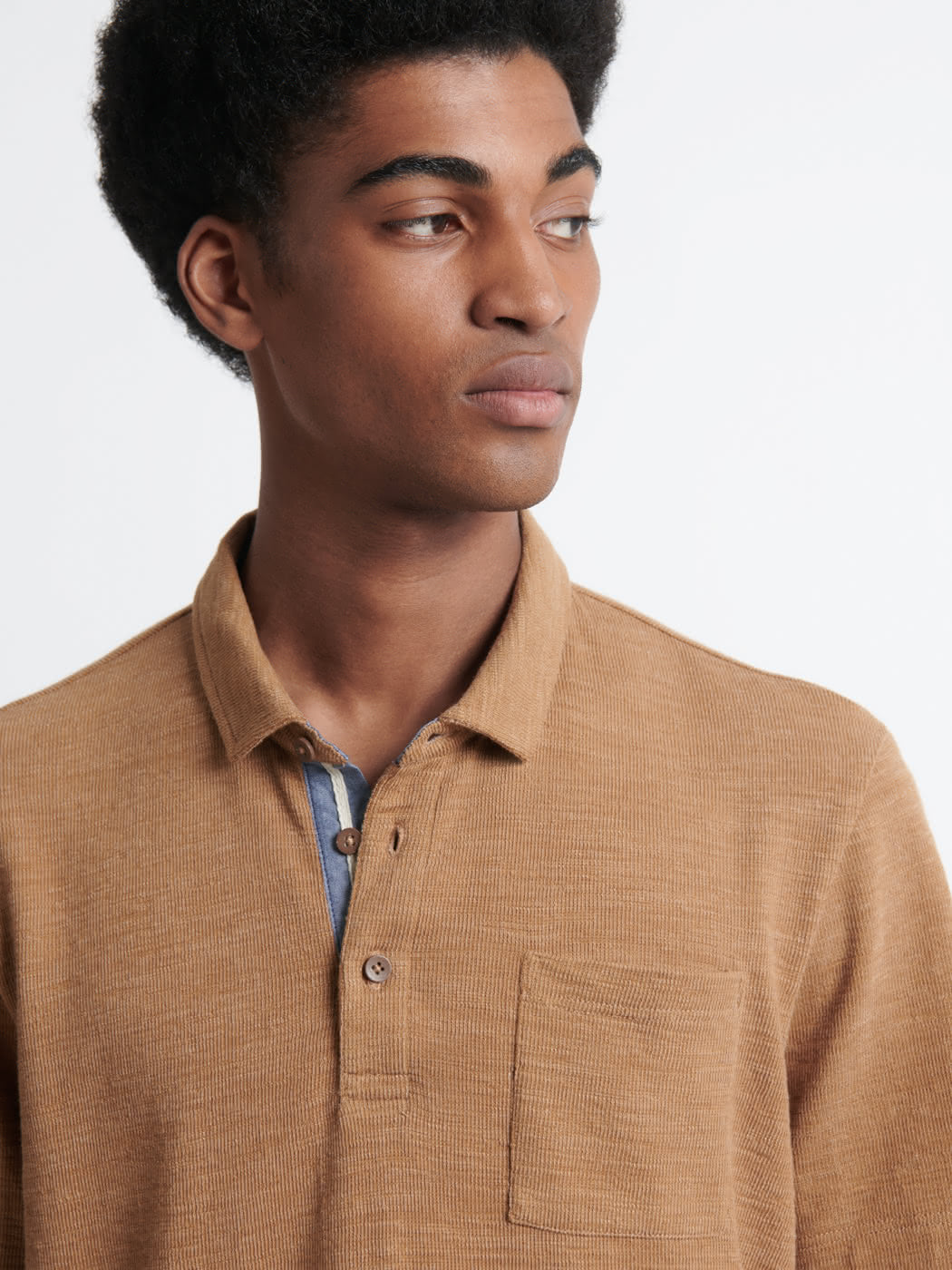 Polo manches courtes faux-uni en coton - DEVRED 1902