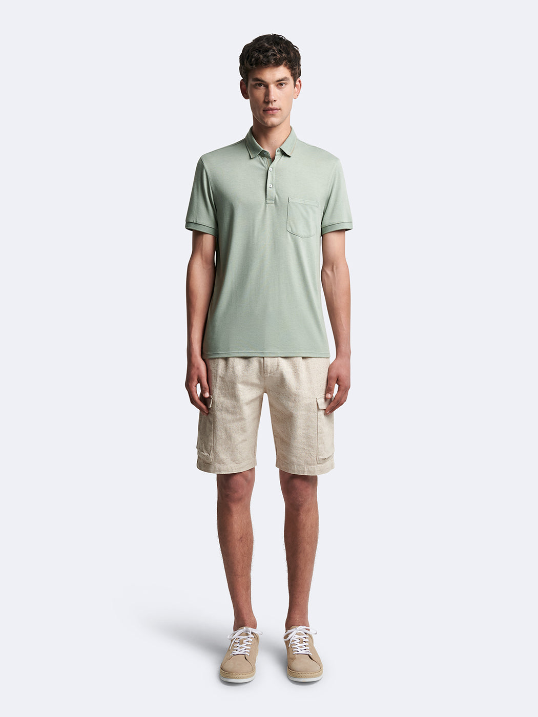 Polo manches courtes en viscose faux-uni - DEVRED 1902