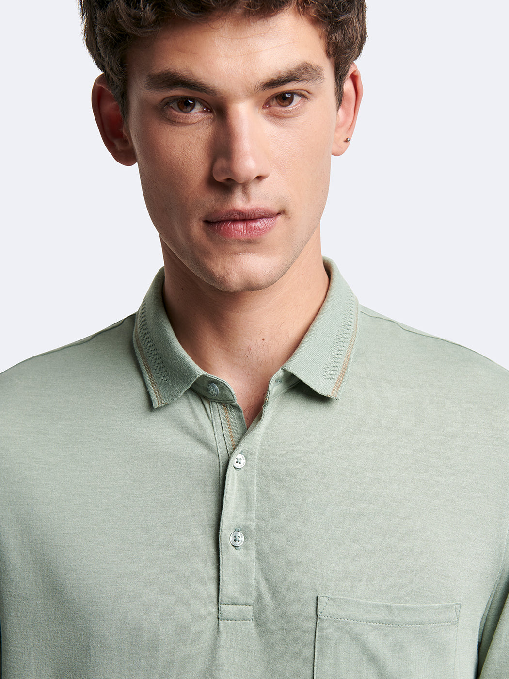 Polo manches courtes en viscose faux-uni - DEVRED 1902