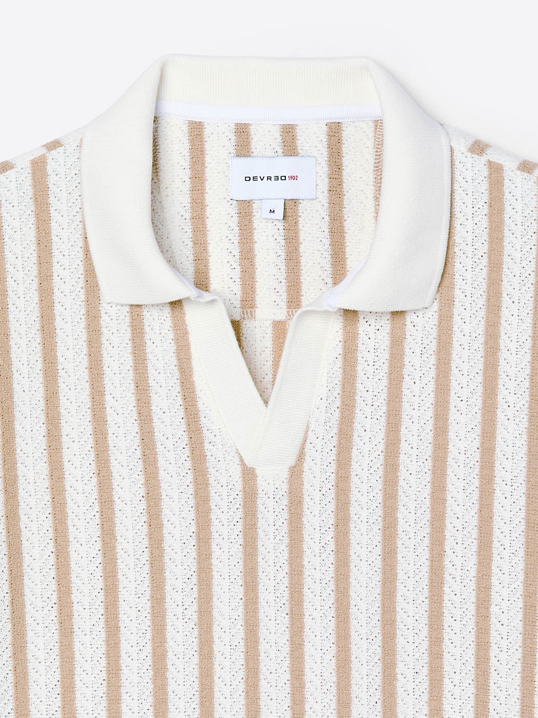 Polo col ouvert en maille rayée - DEVRED 1902
