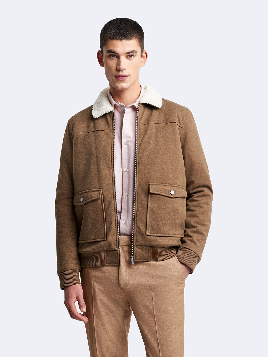 Blouson col sherpa jersey - DEVRED 1902