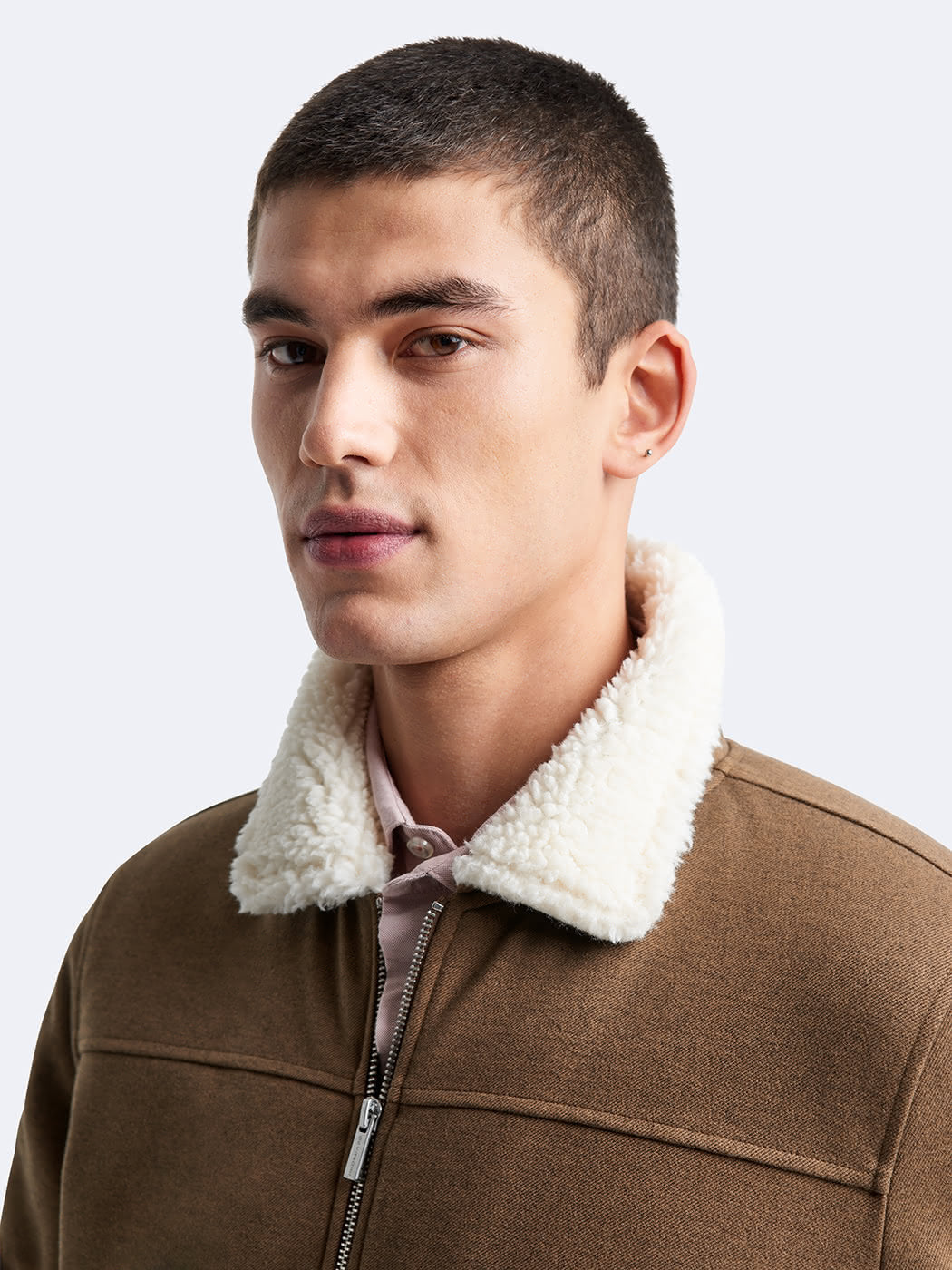 Blouson col sherpa jersey - DEVRED 1902