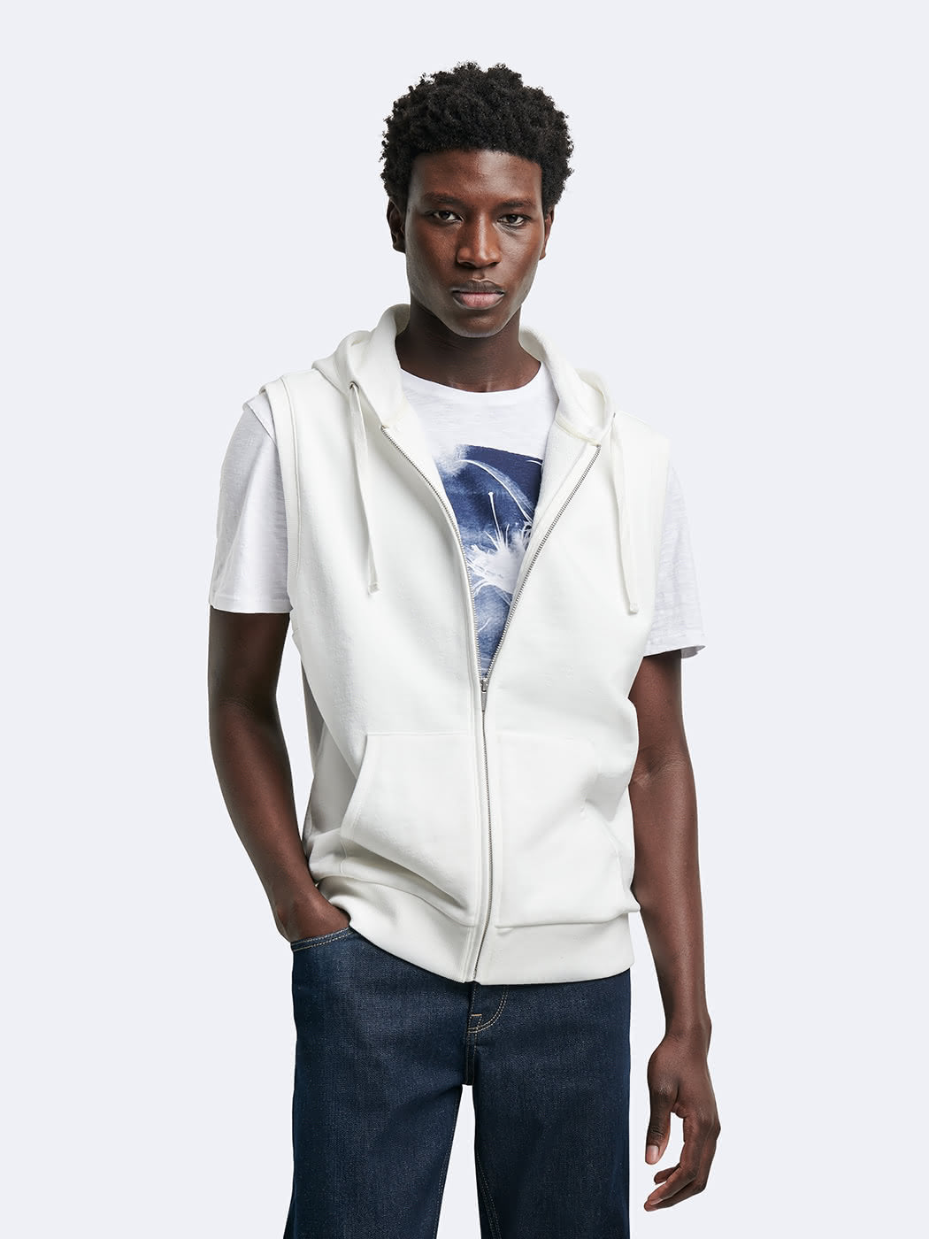 Sweat sans manche à capuche 100% coton - DEVRED 1902