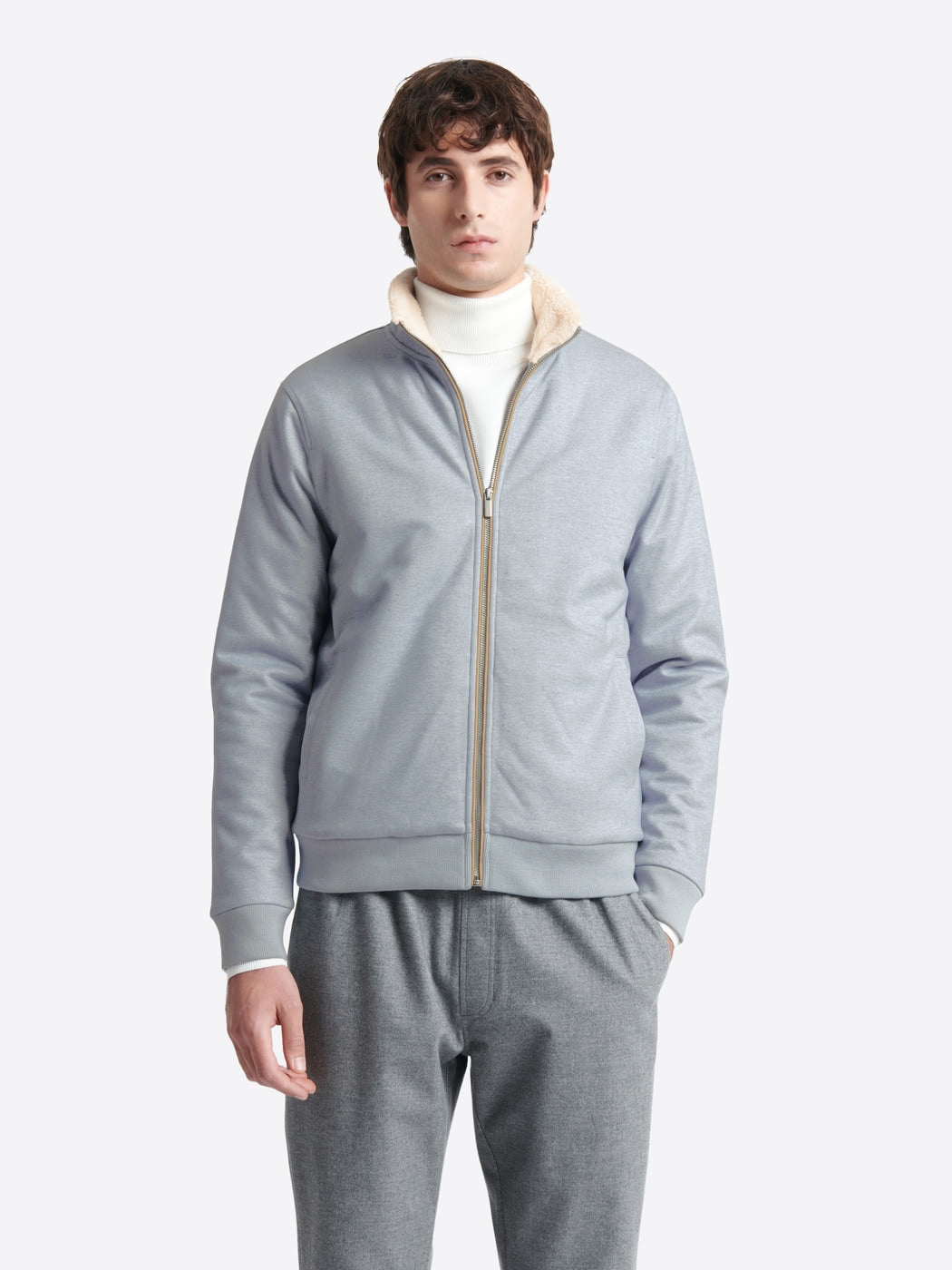 Sweat col sherpa chiné avec poches - DEVRED 1902