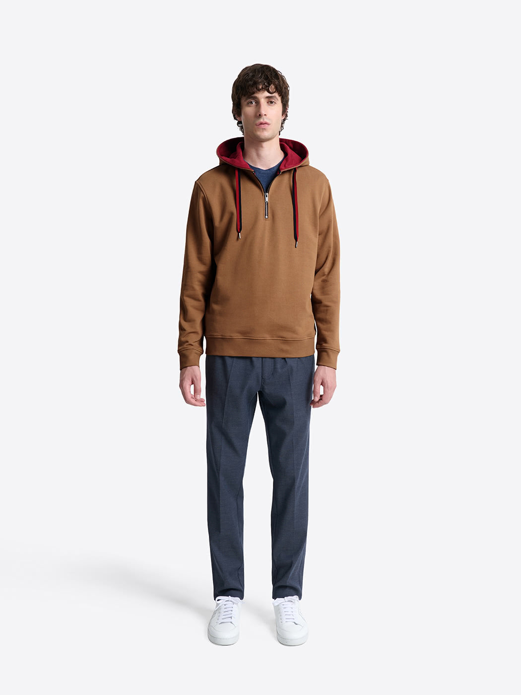 Sweat regular zippé à capuche en coton - DEVRED 1902