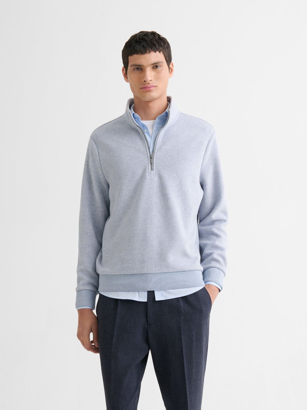 Sweat col montant zippé chiné - DEVRED 1902