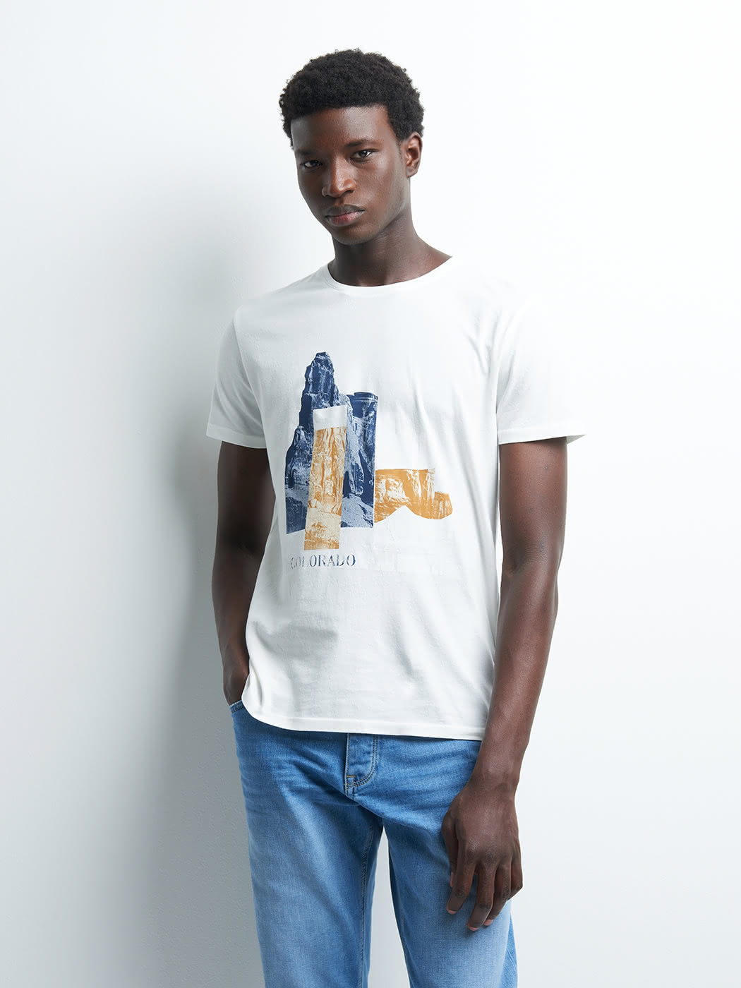 Tee-shirt en coton à motif placé devant - DEVRED 1902