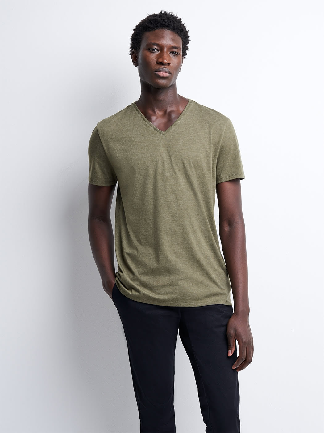 T-shirt col v en coton Supima - DEVRED 1902