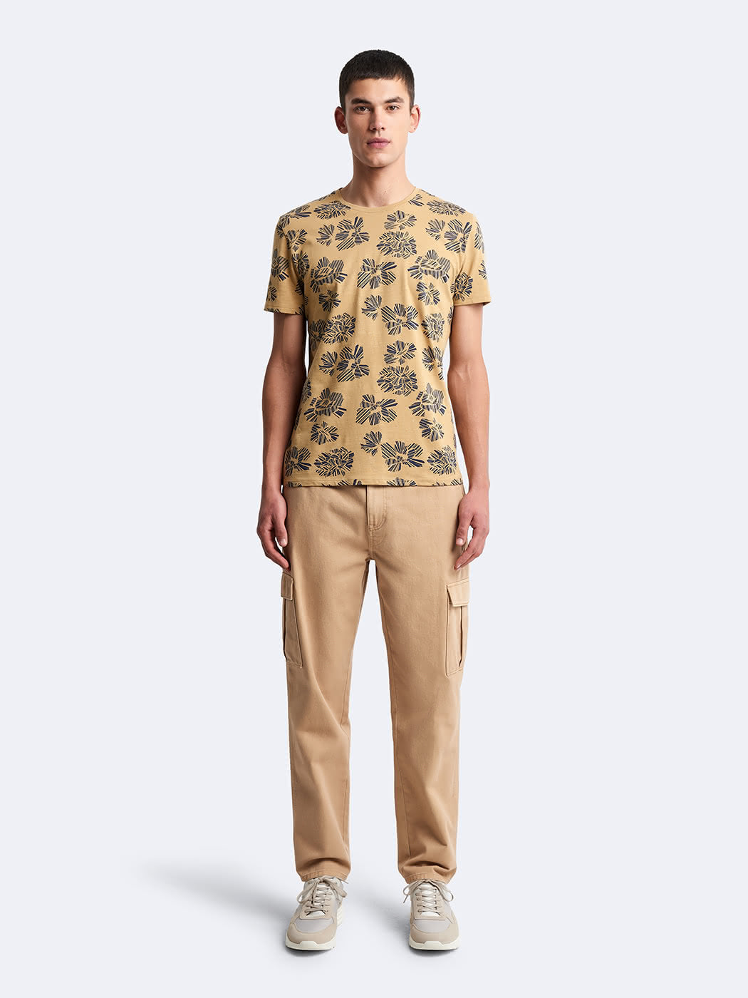 T-shirt col rond en coton fleuri - DEVRED 1902