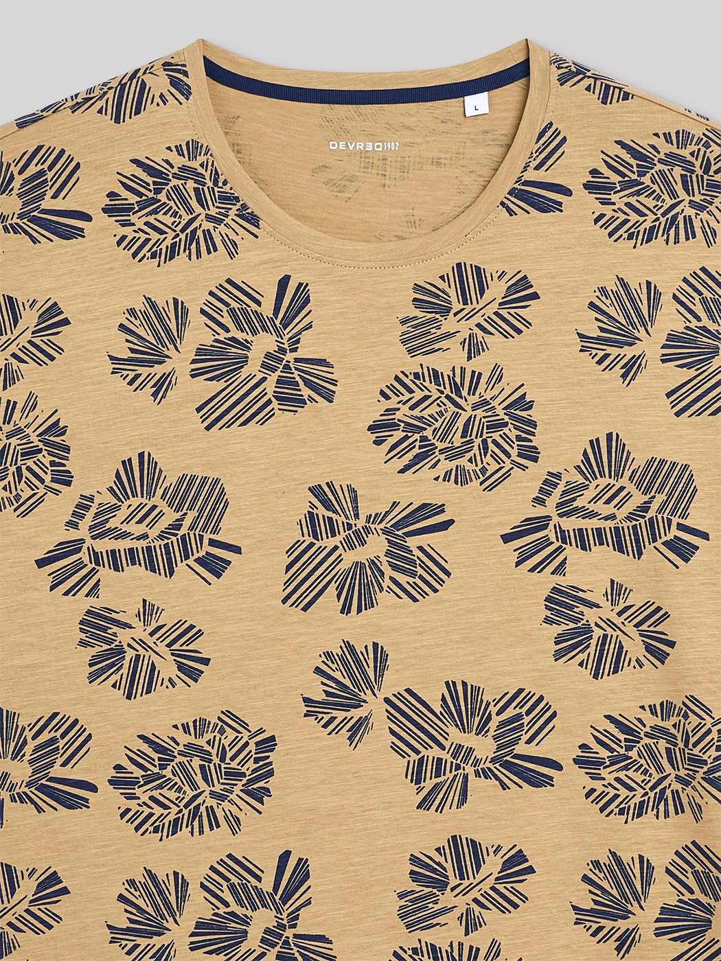 T-shirt col rond en coton fleuri - DEVRED 1902