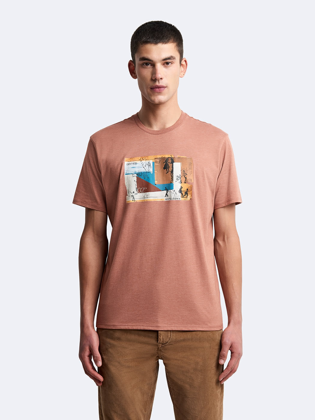T-shirt col rond en coton à motif - DEVRED 1902