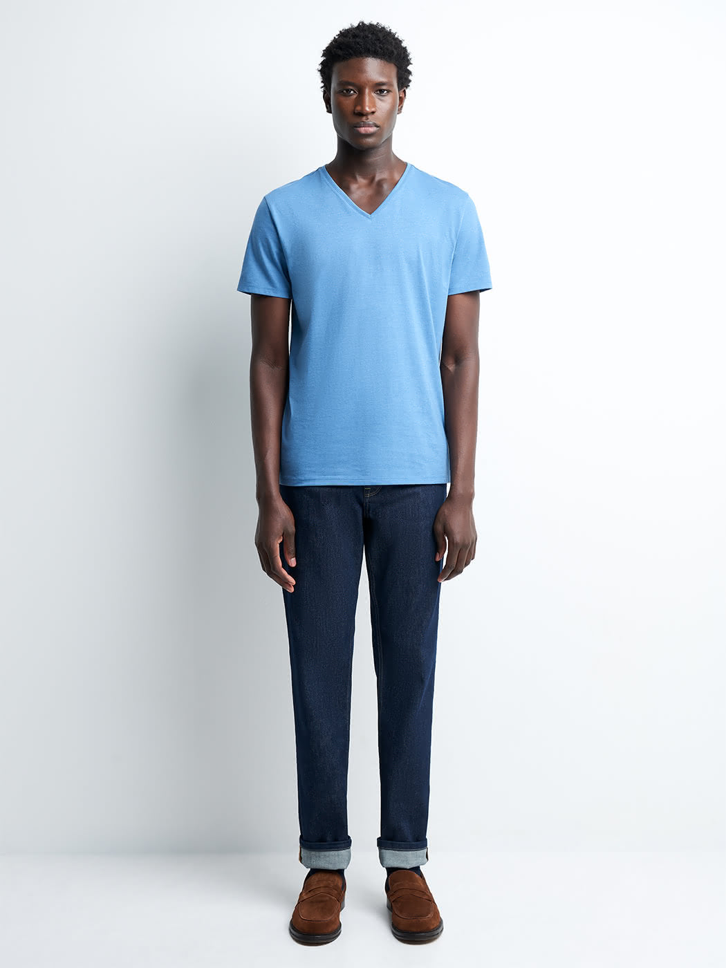 T-shirt col v en coton Supima - DEVRED 1902