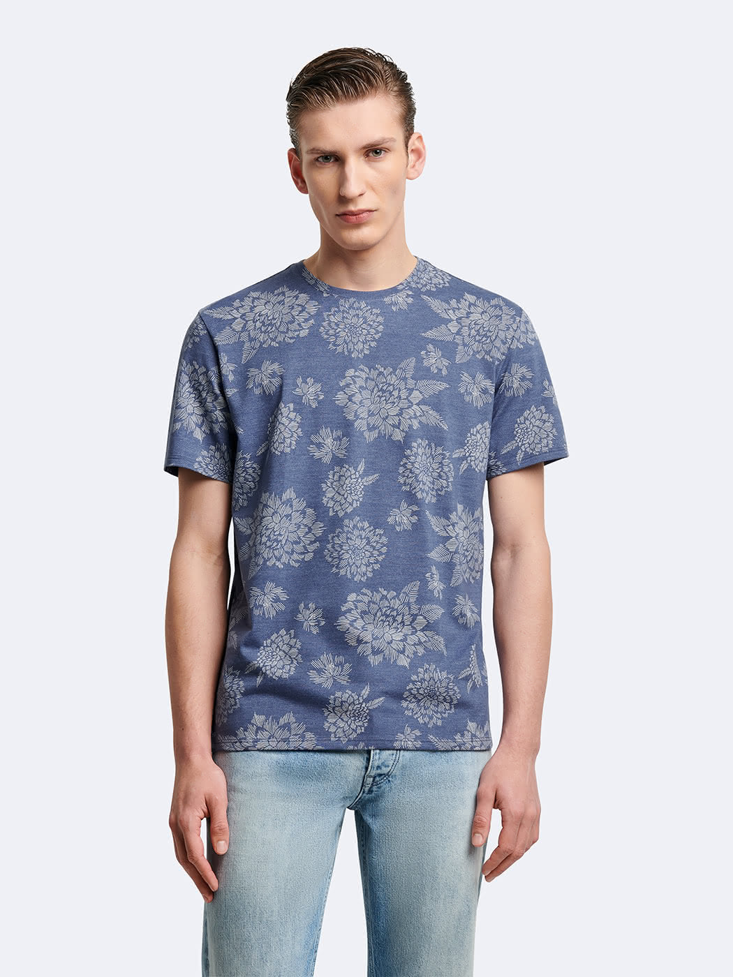 T-shirt col rond en coton fleuri - DEVRED 1902