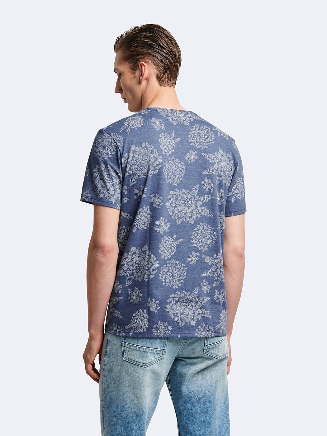 T-shirt col rond en coton fleuri - DEVRED 1902