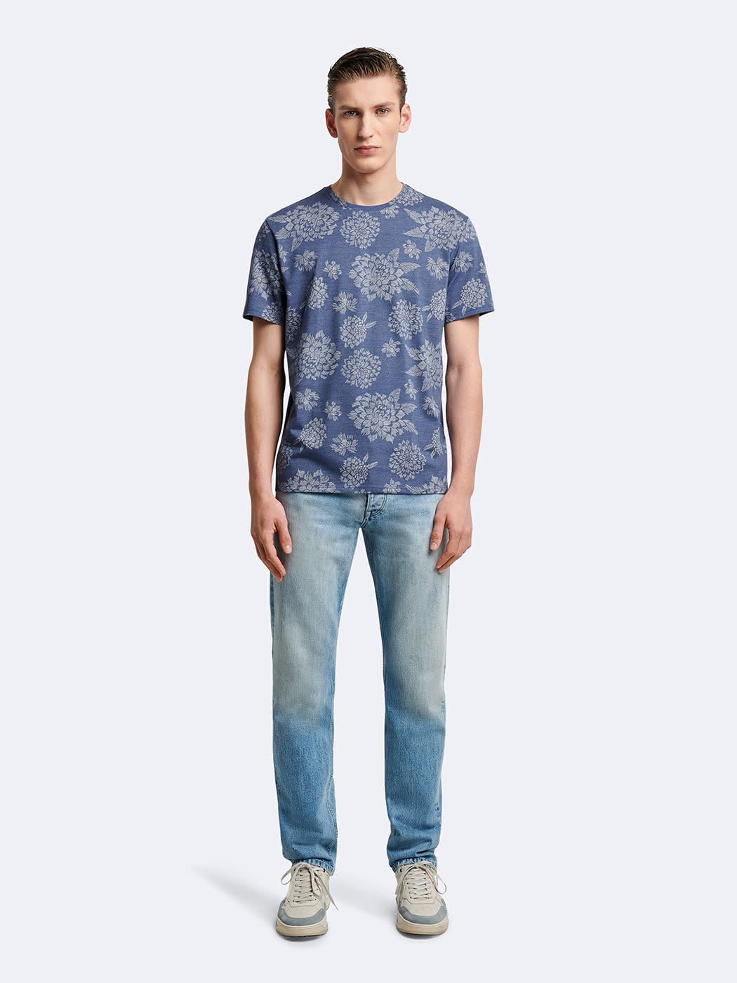 T-shirt col rond en coton fleuri - DEVRED 1902