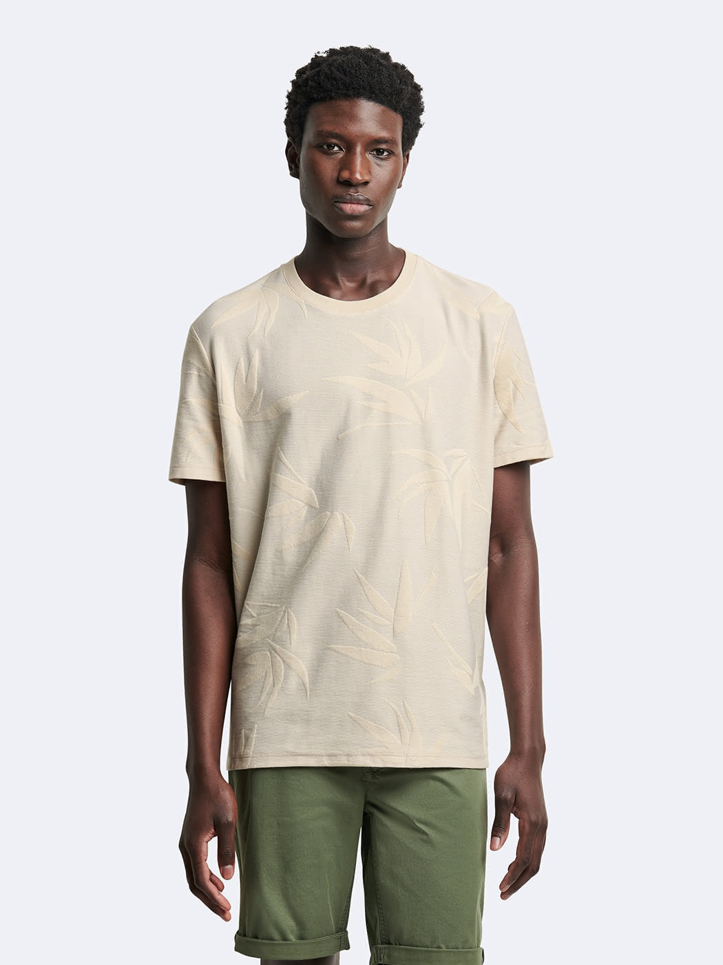 T-shirt col rond en coton fleuri - DEVRED 1902