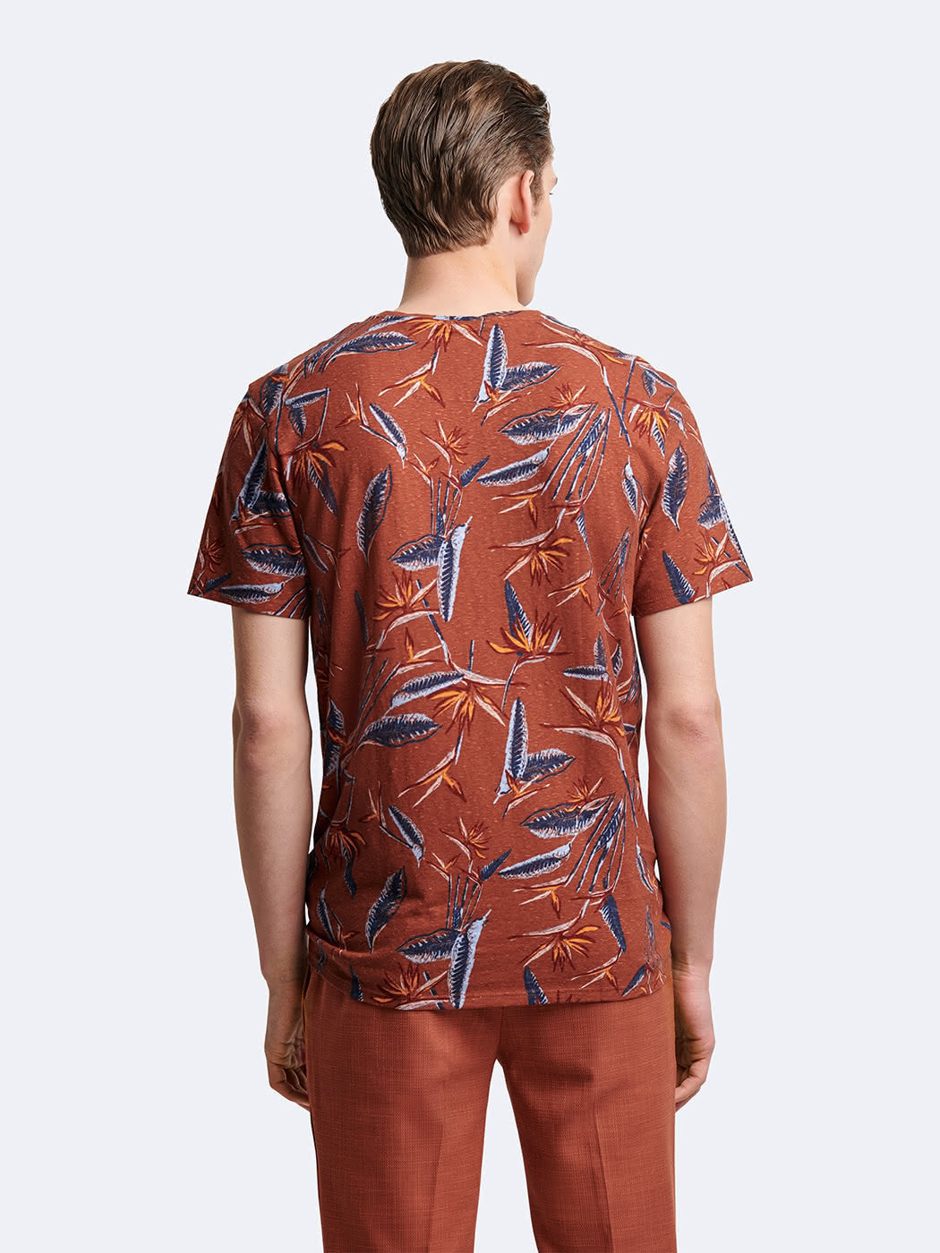 T-shirt col rond en coton fleuri - DEVRED 1902